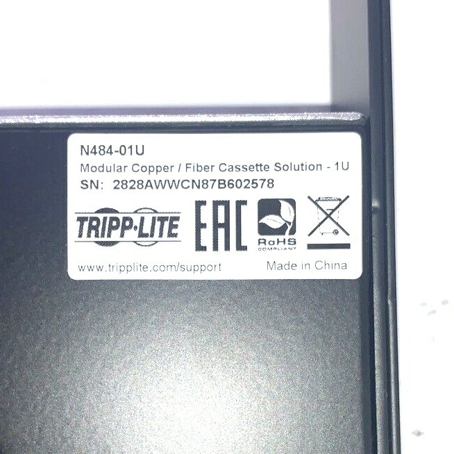 TrippLite High Density Copper / Fiber Enclosure Panel, 1U, 4-Cassette Capacity