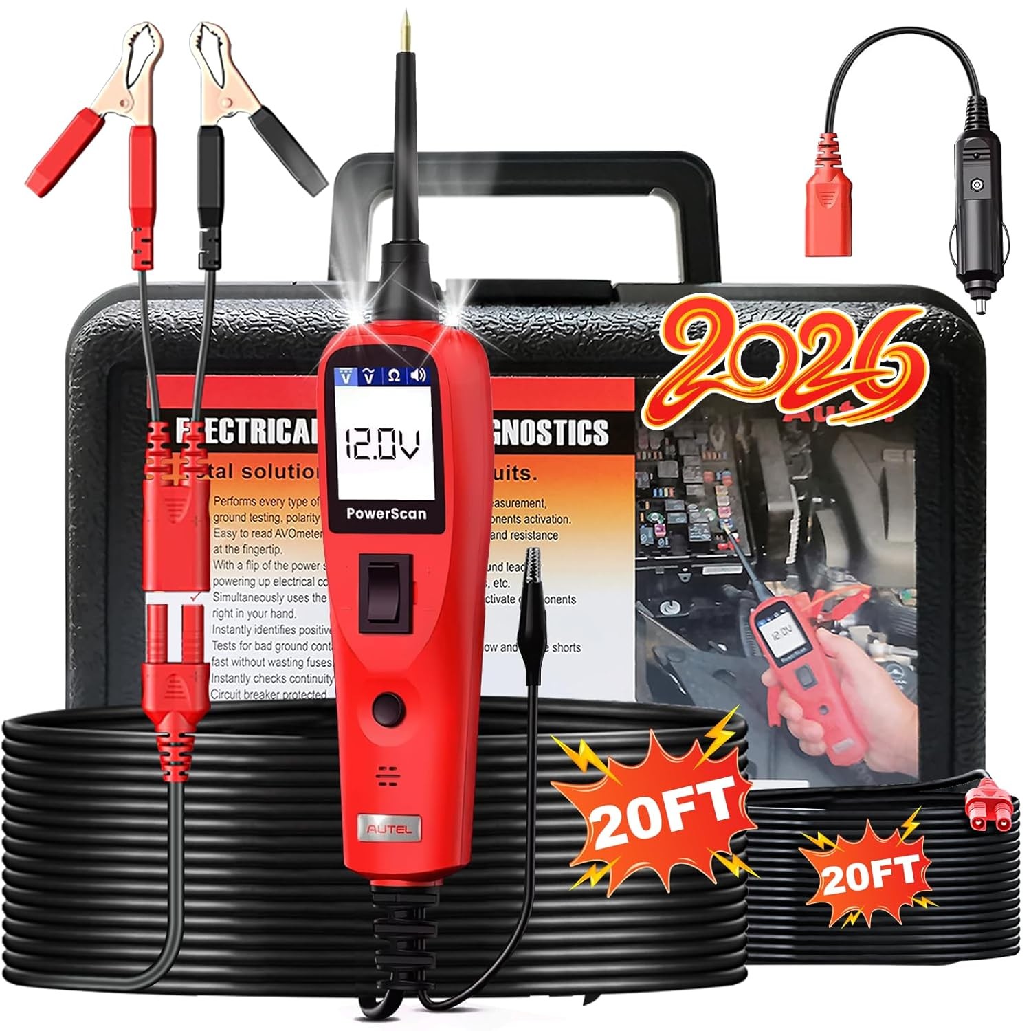 Autel PowerScan PS100 Electrical Power Circuit Probe Circuit Tester 12V/24V