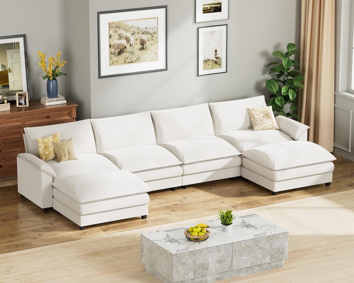 159" Modular Sectal Sofa, U Shaped Sofa Couch with Reversible