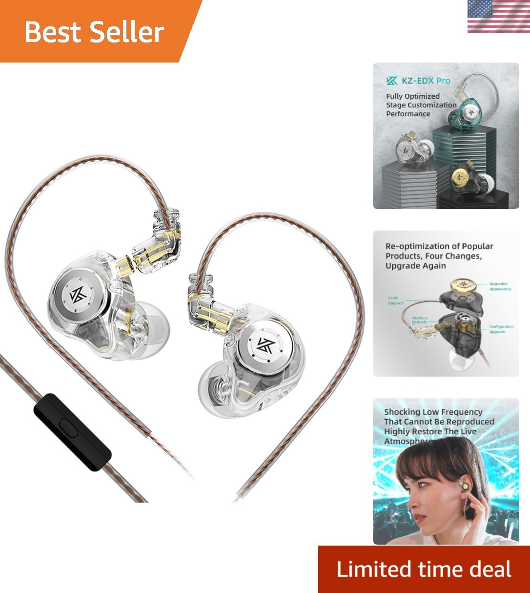 KZ EDX PRO IEM Earphones: Ergonomic Design & Sound Isolation for Gamers