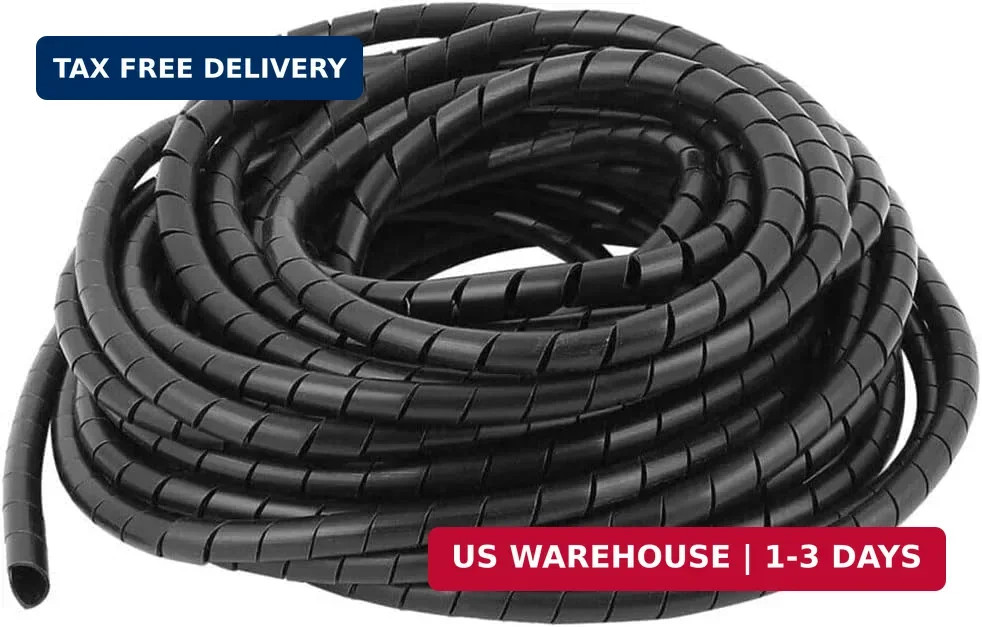 Spiral Cable Wrap Sleeve 1"(25mm) x 5 Ft Cord Organizer for Computer Wires, Elec