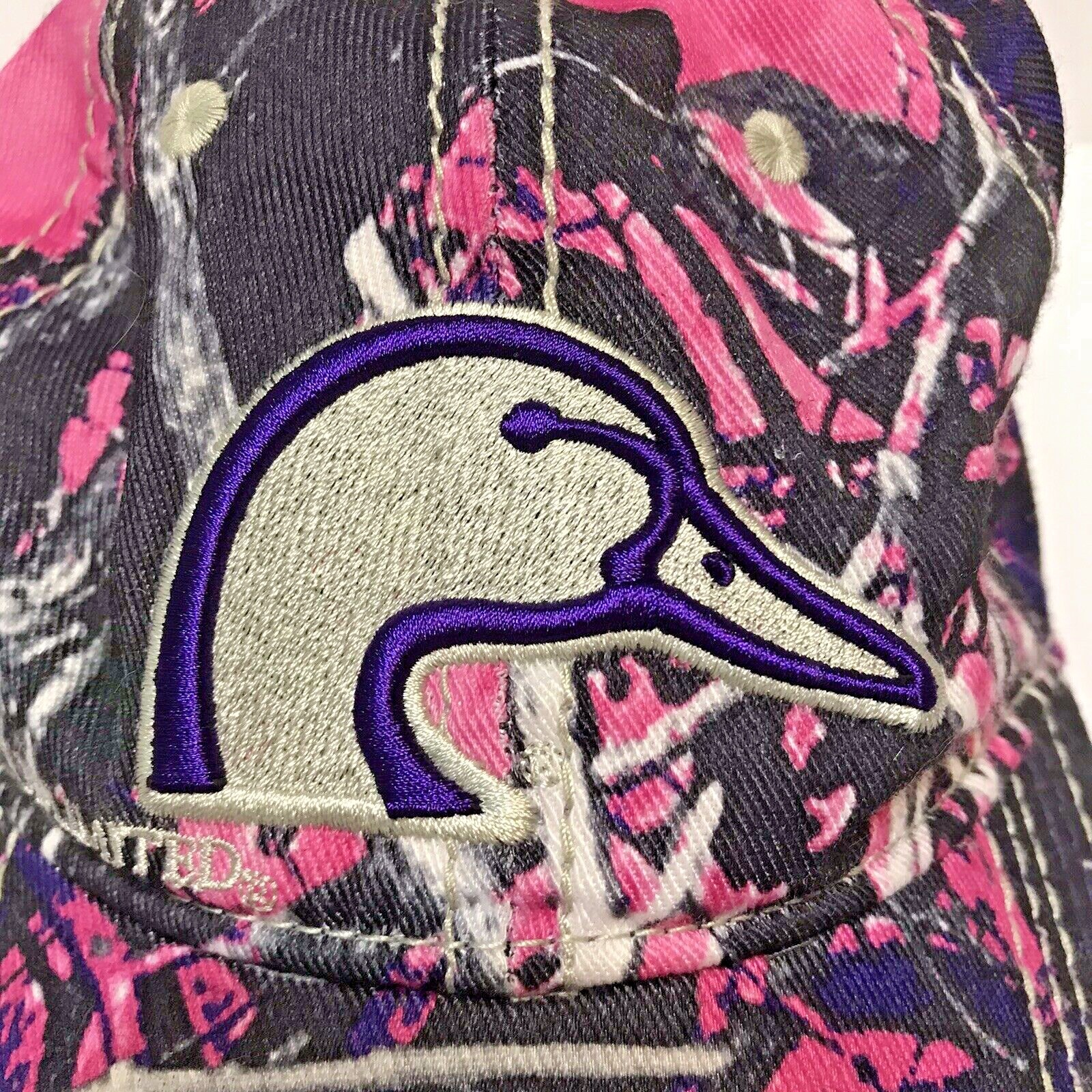Ducks Unlimited Ladies Hat BallCap Camo Duck Hunting Pink and Purple