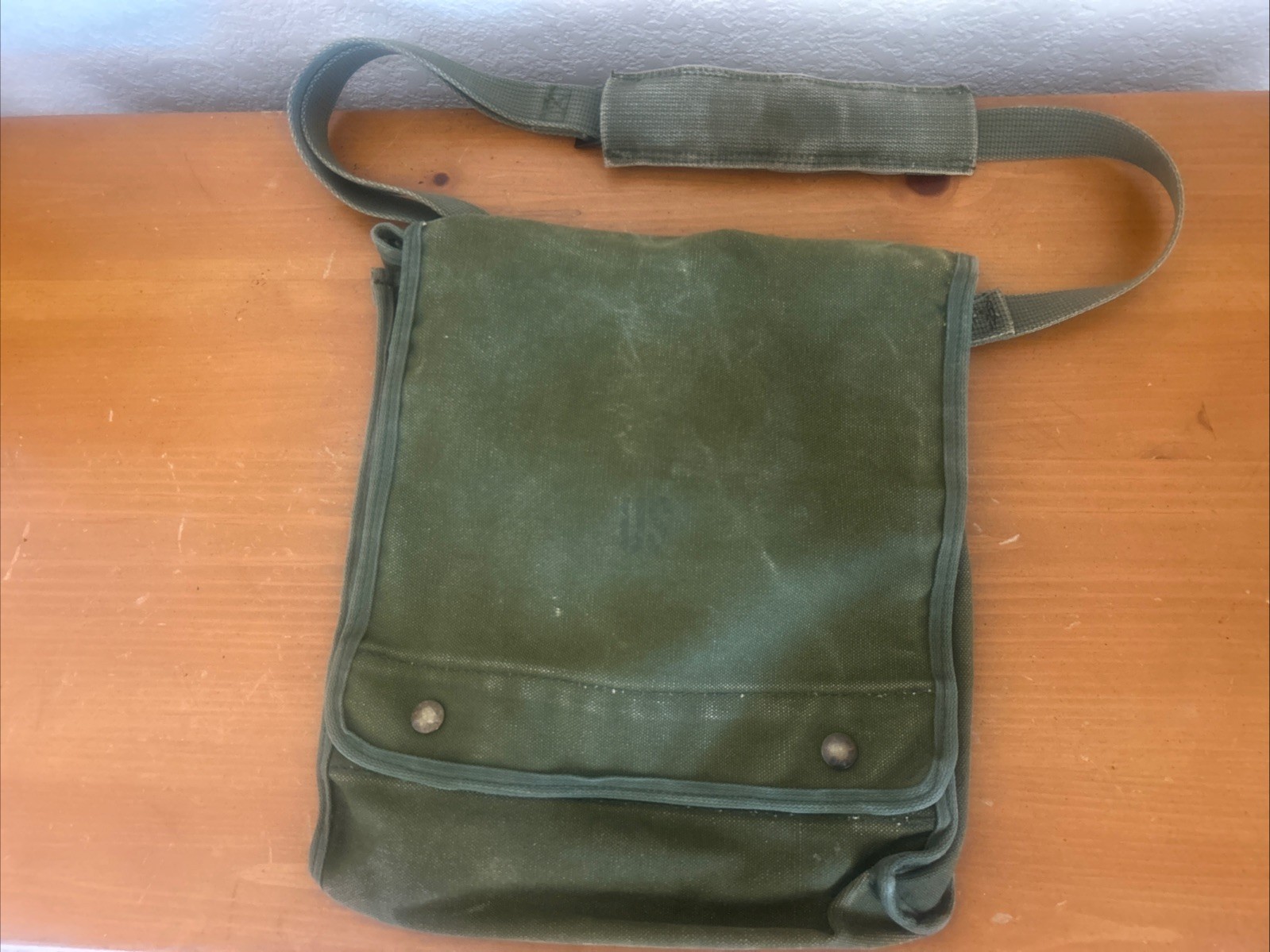 Vintage US Military Army Map Photograph Canvas Dispatch Field Bag Case Satchel