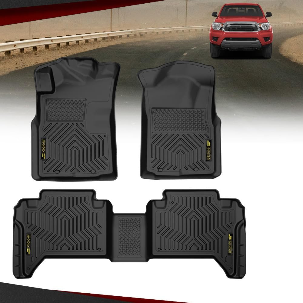 TPE Floor Mats Liners Fit 05-15 Toyota Tacoma Double Cab All Weather Protection