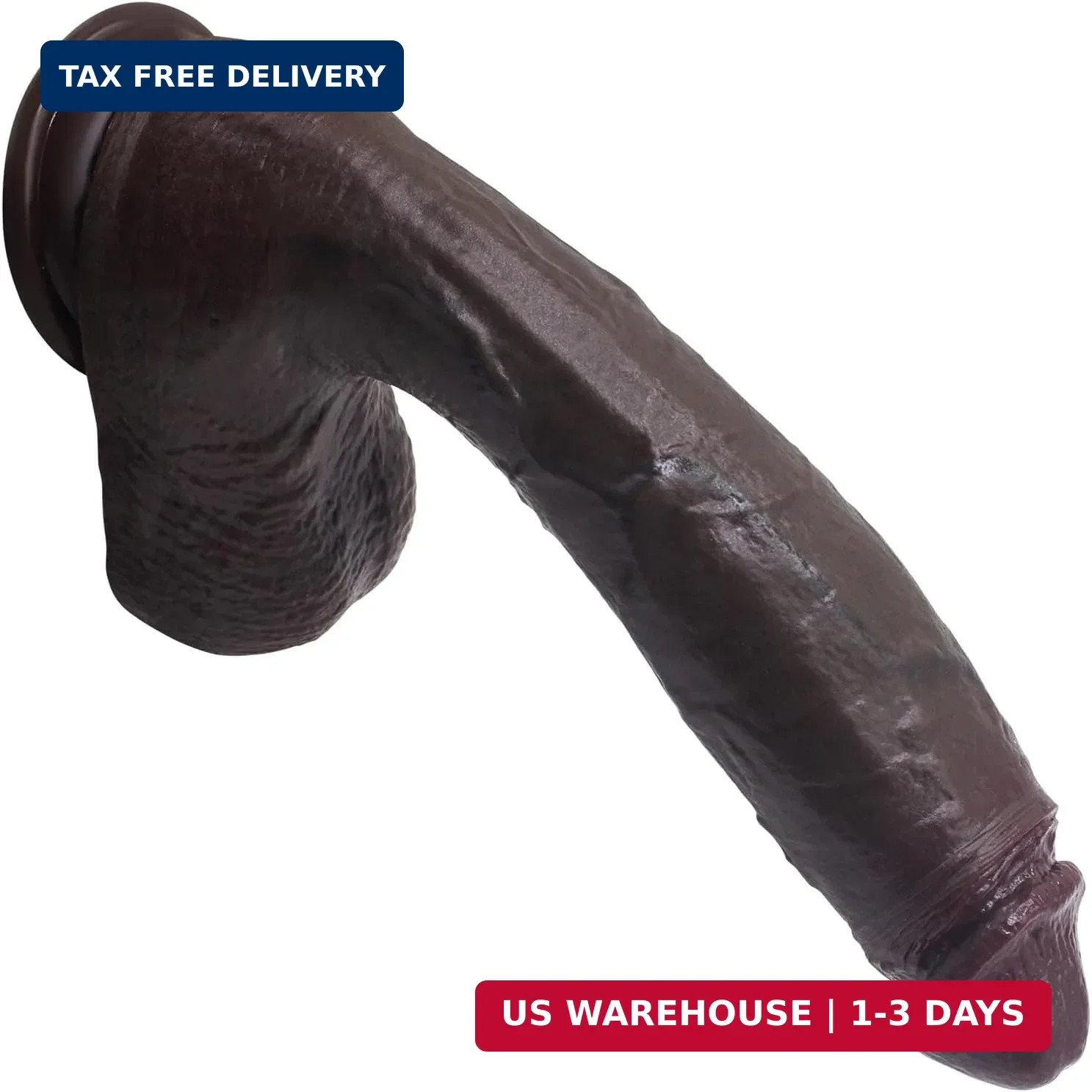 13 inch Huge Brown Lifelike Dildo, Soft Thick Liquid Silicone with Strong Suctio