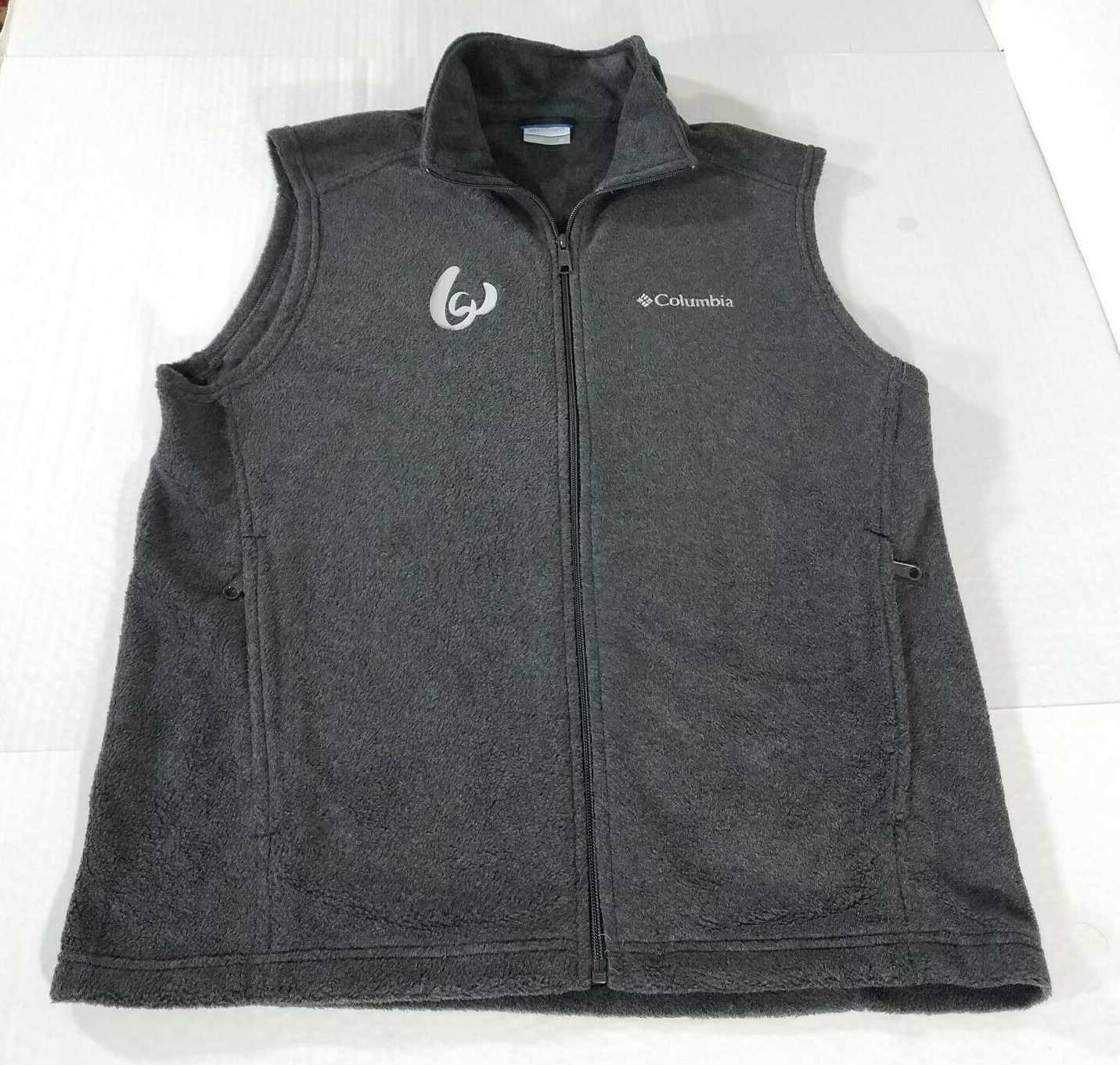 Columbia Steens Mountain Fleece Vest Zip Pockets Mens M Charcoal Gray 1639261