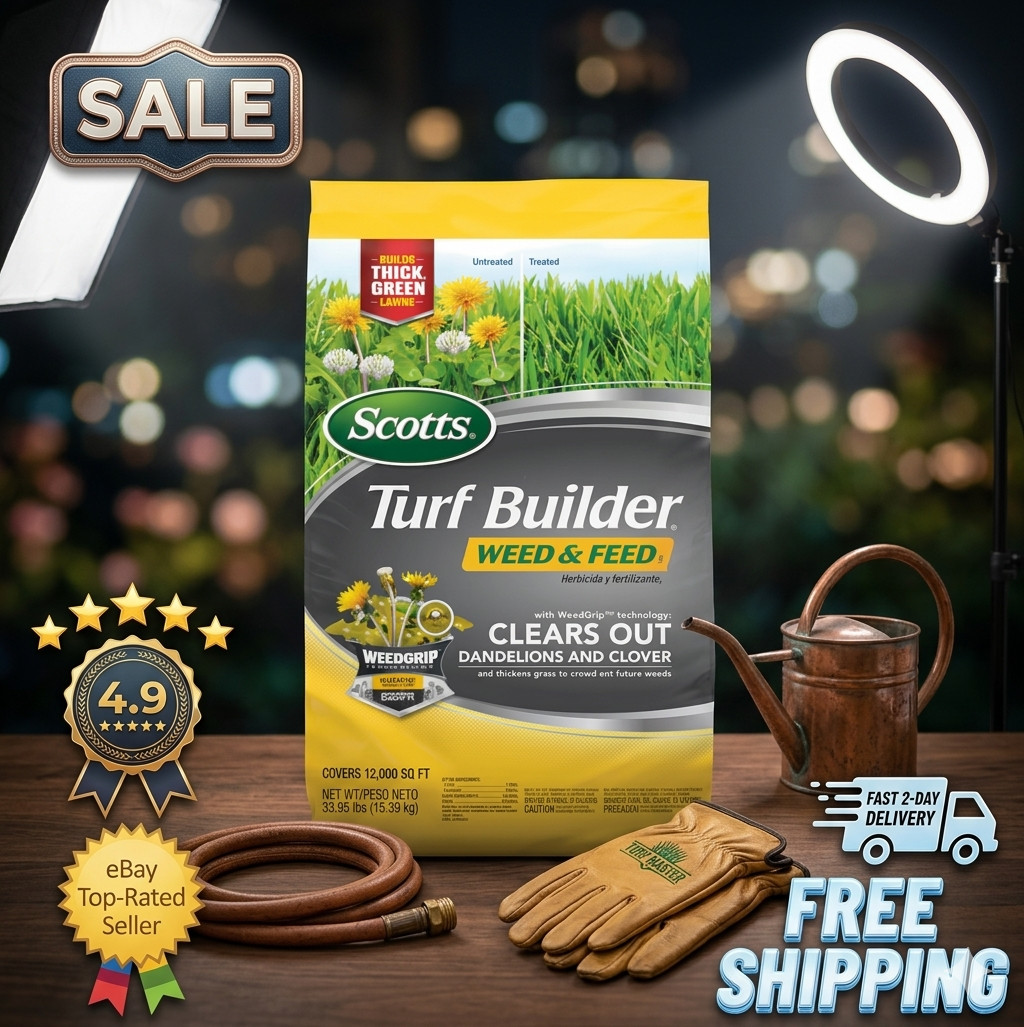 Scotts Weed & Feed Lawn Fertilizer 33.94 lb 26-0-3 Covers 12,000 sq ft Turf Buil