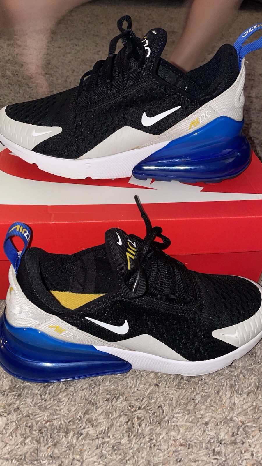 Nike Air Max 270 'Black Game Royal' (GS) 5Y / Women's Size 6.5 [943345-050]