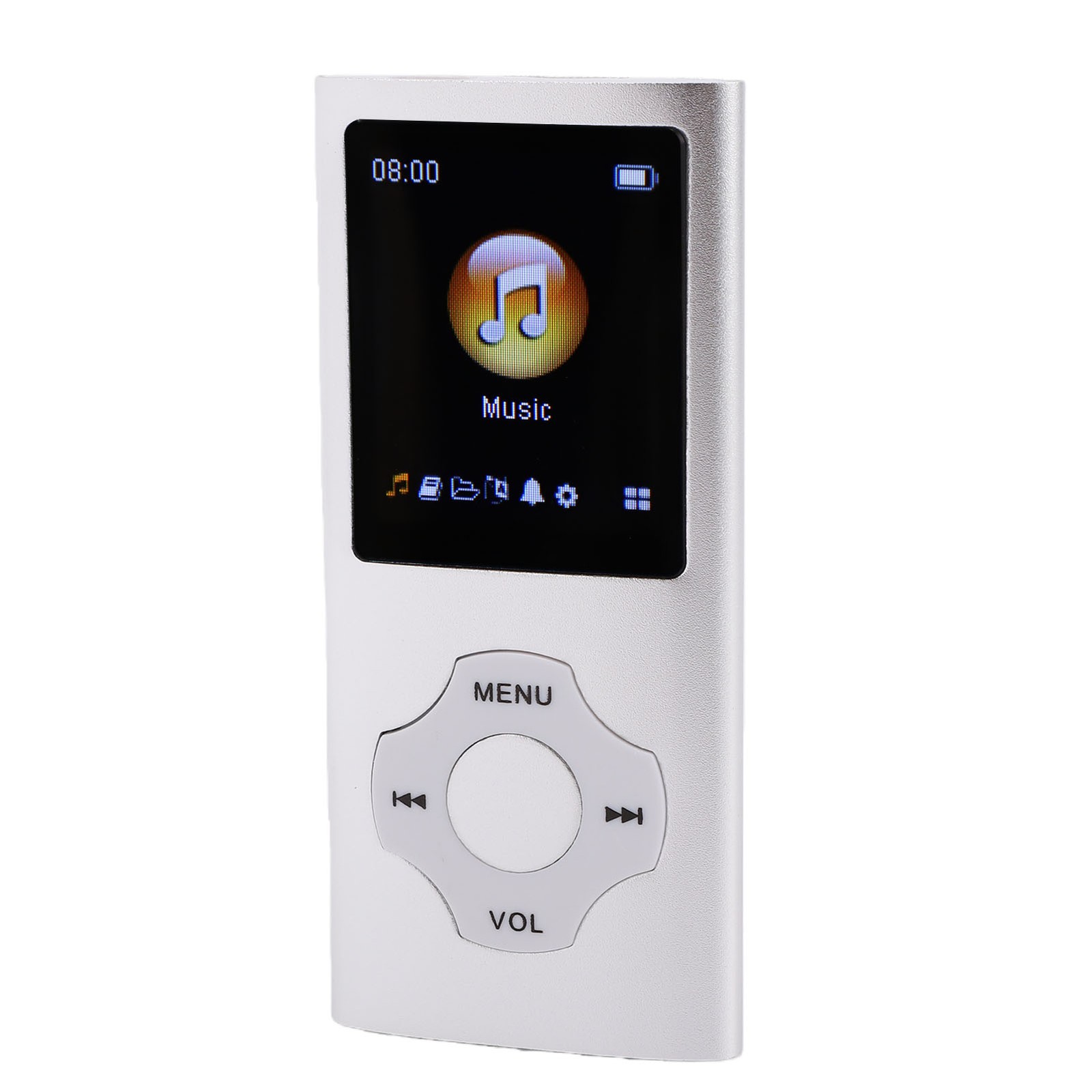 Silver Gray MP3 Player 1.8in LCD Screen Bluetooth 5.3 HiFi Lossless Music KYQK