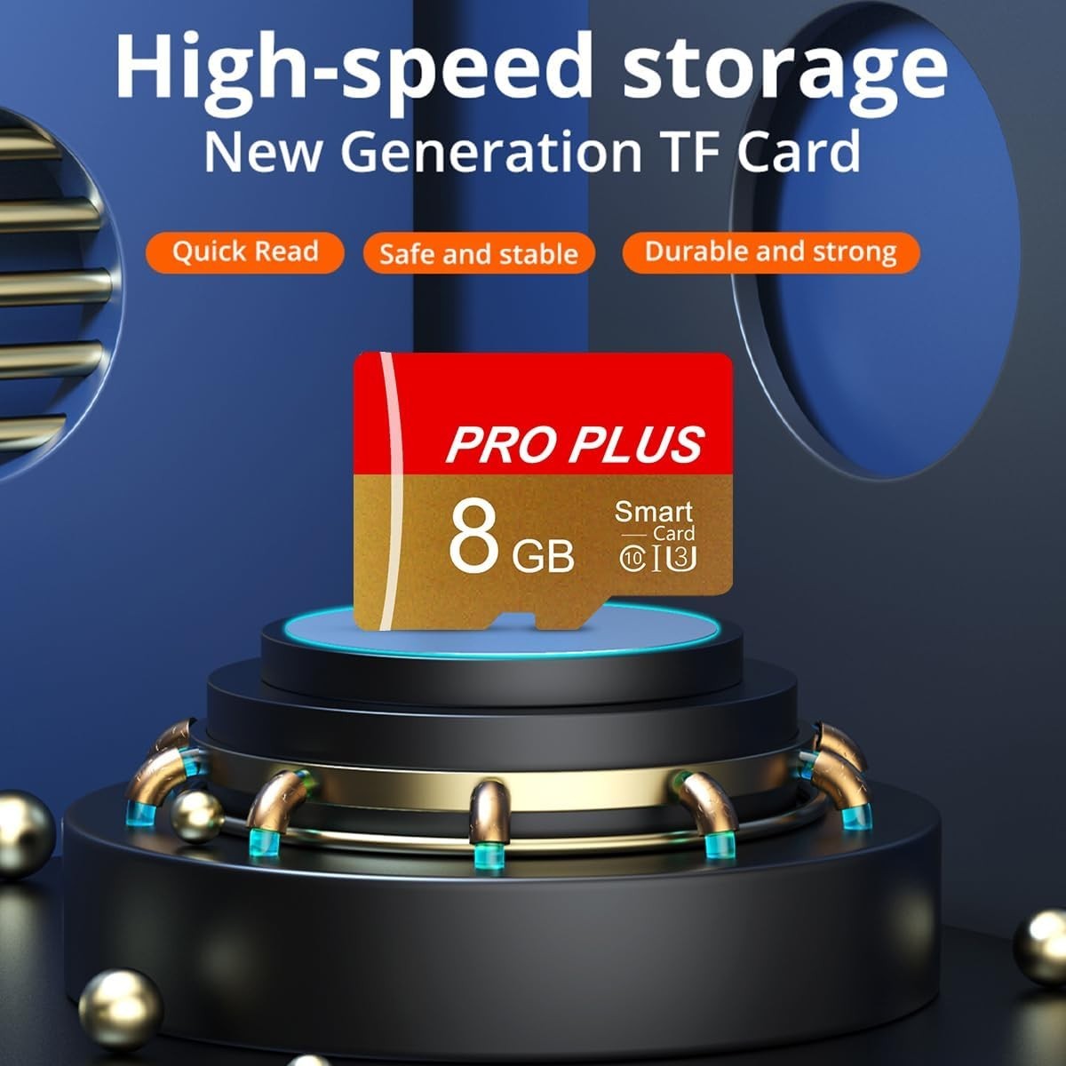 2 Pack 8GB High-Speed TF Cards with Adapter - Universal Device Compatibility