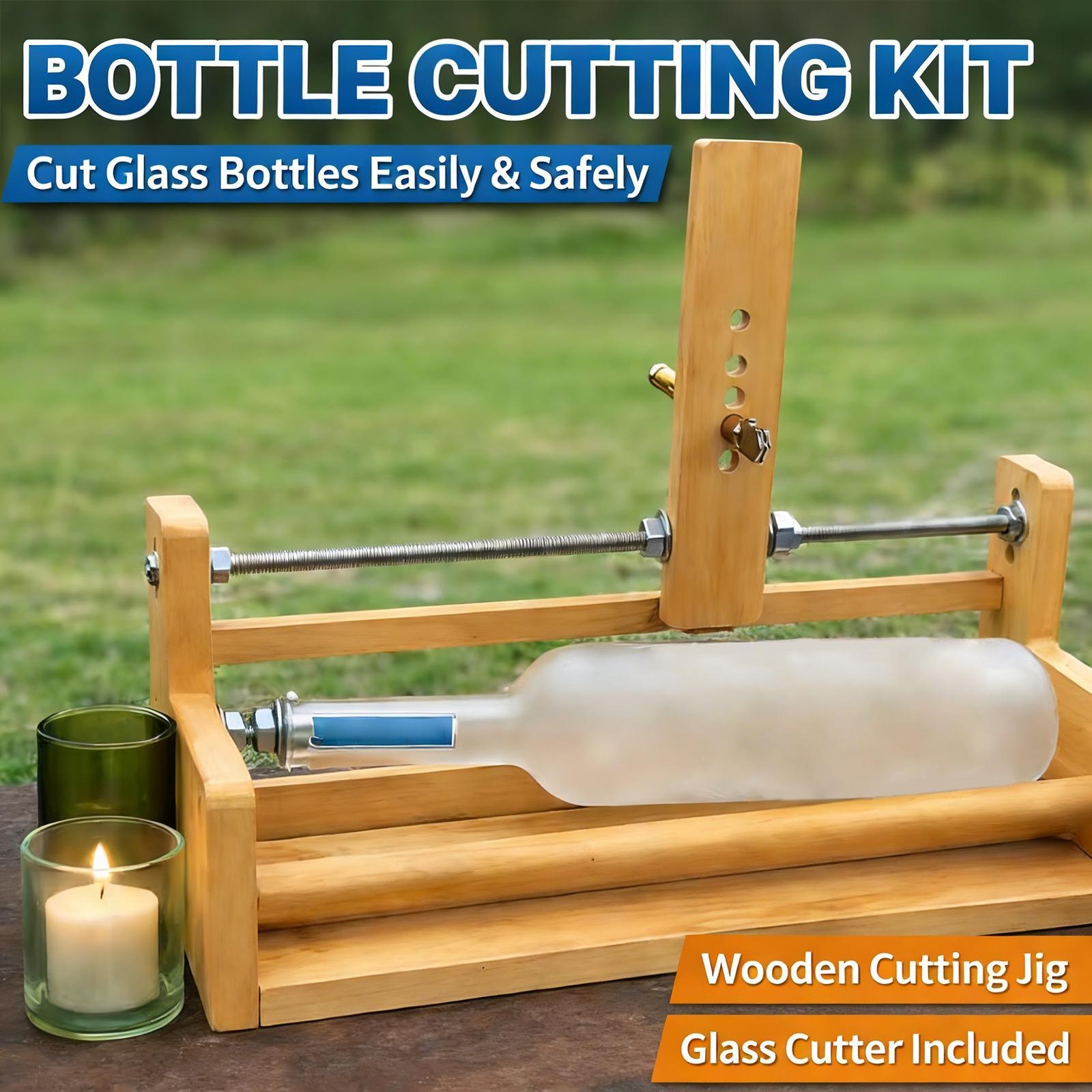 Glass Cutter for Bottles Manual Precision Adjustable Glass Cutting Tool