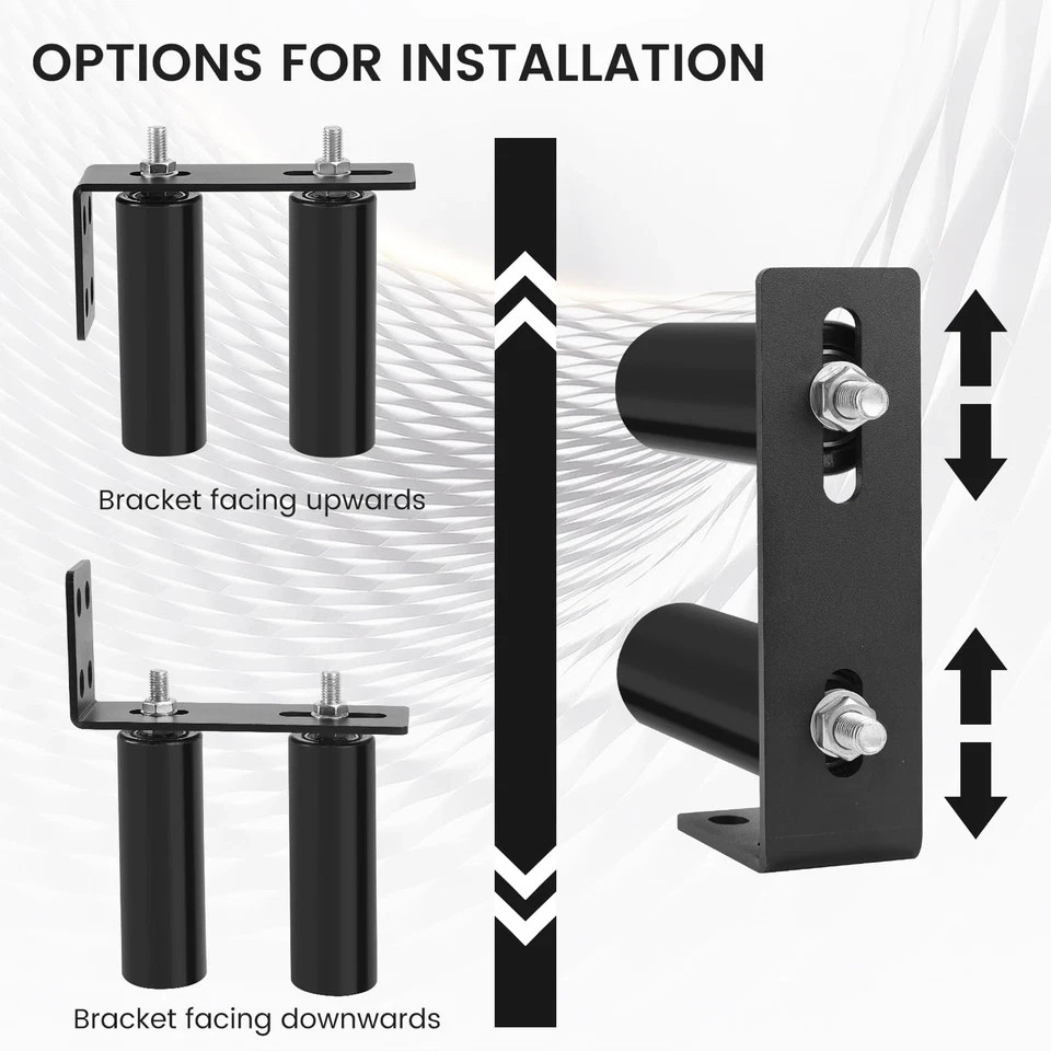 6"Gate Roller Guide Sliding Hardware with L-Sliding Brackets Kit Universal