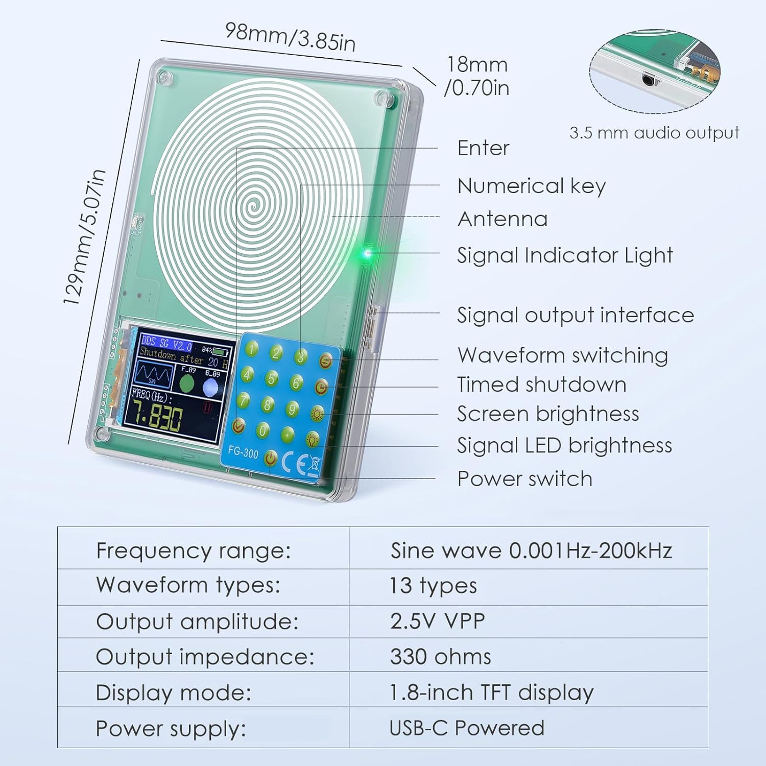 Schumann Resonance Generator USB-C Powered, 7.83Hz Ultra Low-Frequency Generator