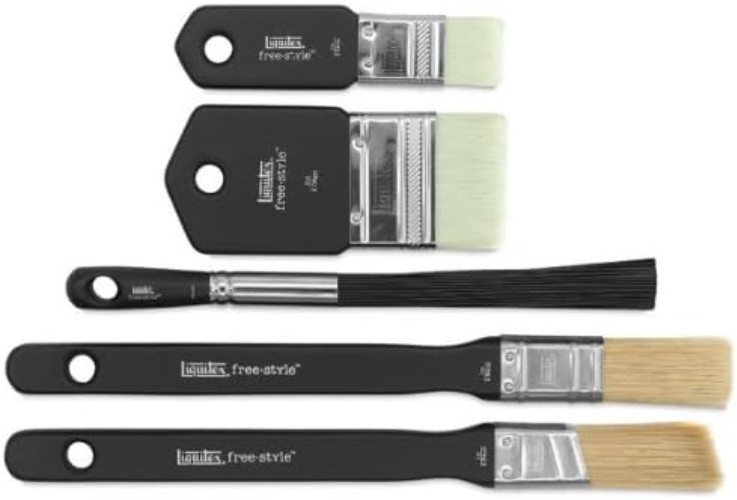 Professional Freestyle 5-Piece Large Scale Brush Set for Acrylic Masterpieces