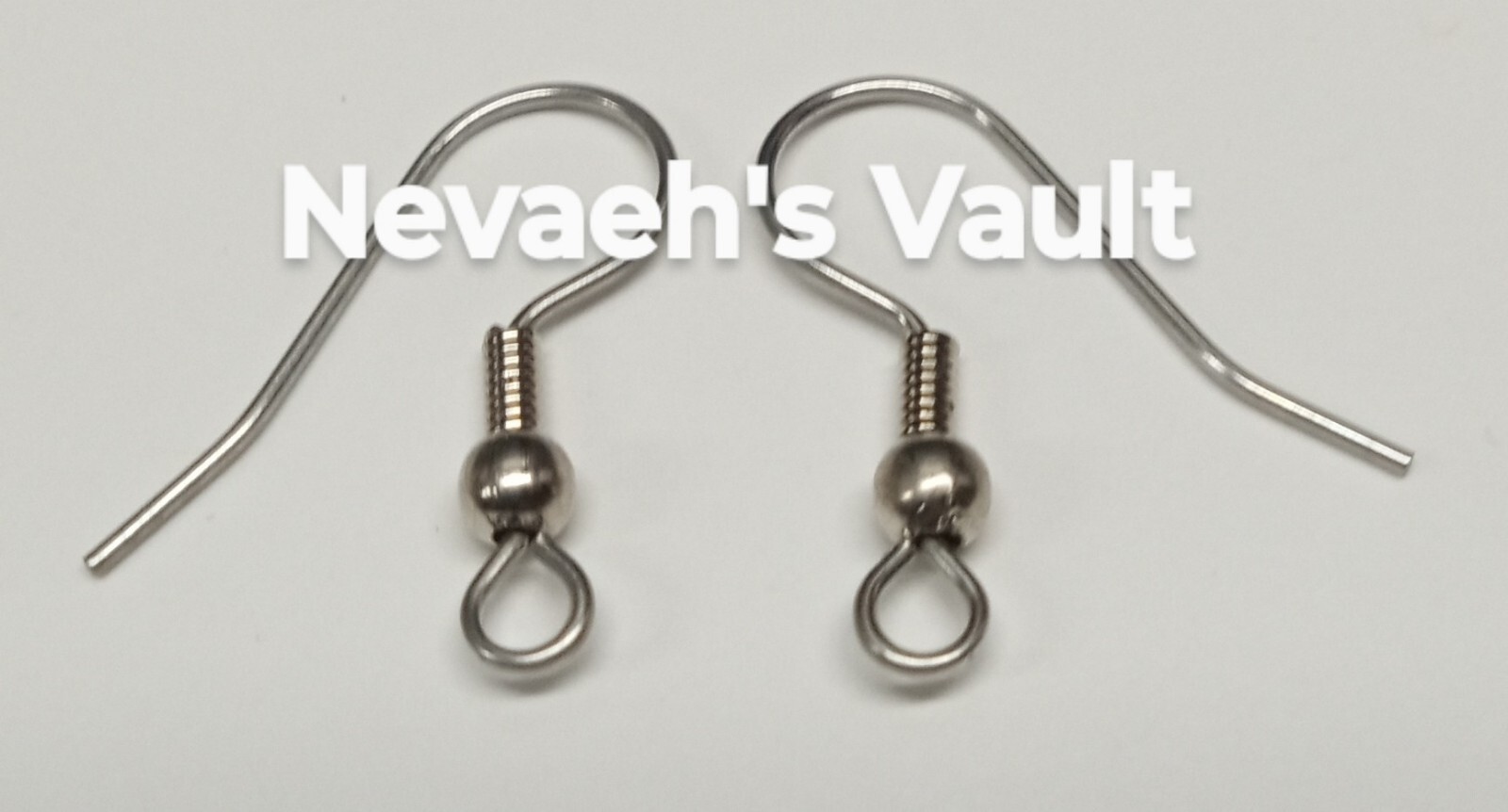 19 Gr. Stainless Steel 18 x 20 mm Fish Hook Earwires  with Spring & Ball - New