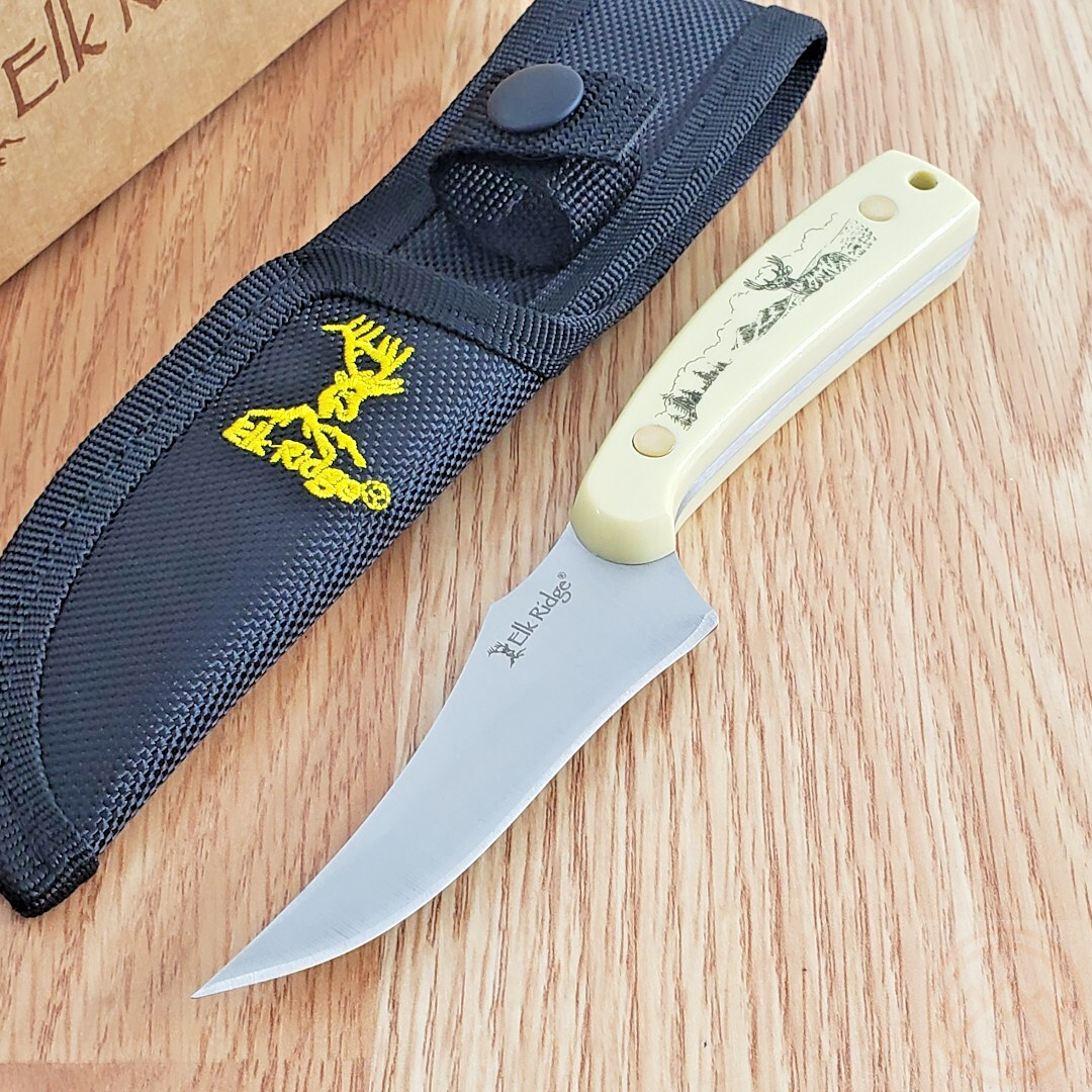 Elk Ridge Skinner Fixed Knife 3" Full Tang 3Cr13 Steel Upswept Blade POM Handle