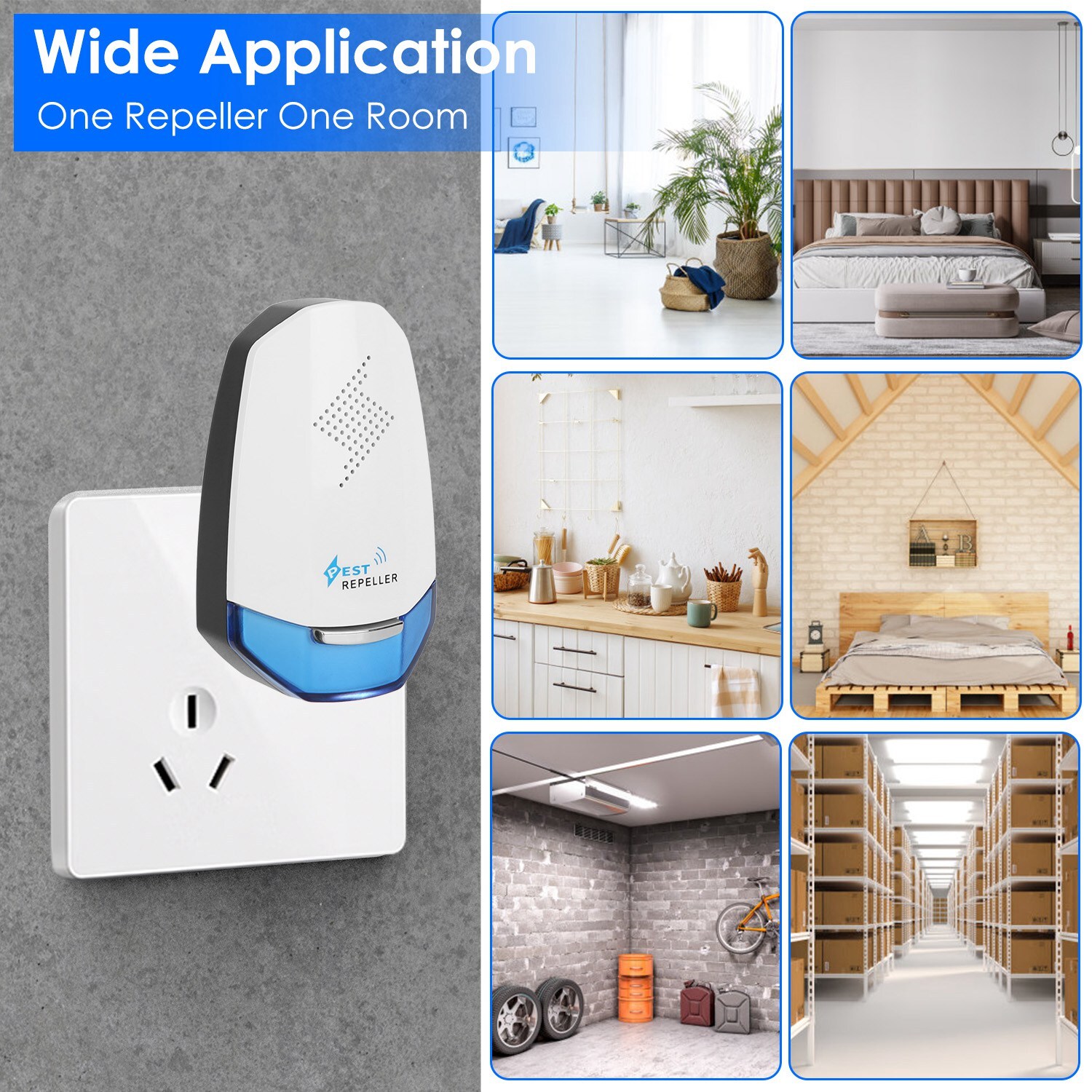 2x Ultrasonic w/ Night light Plug In Bed Bug Mouse