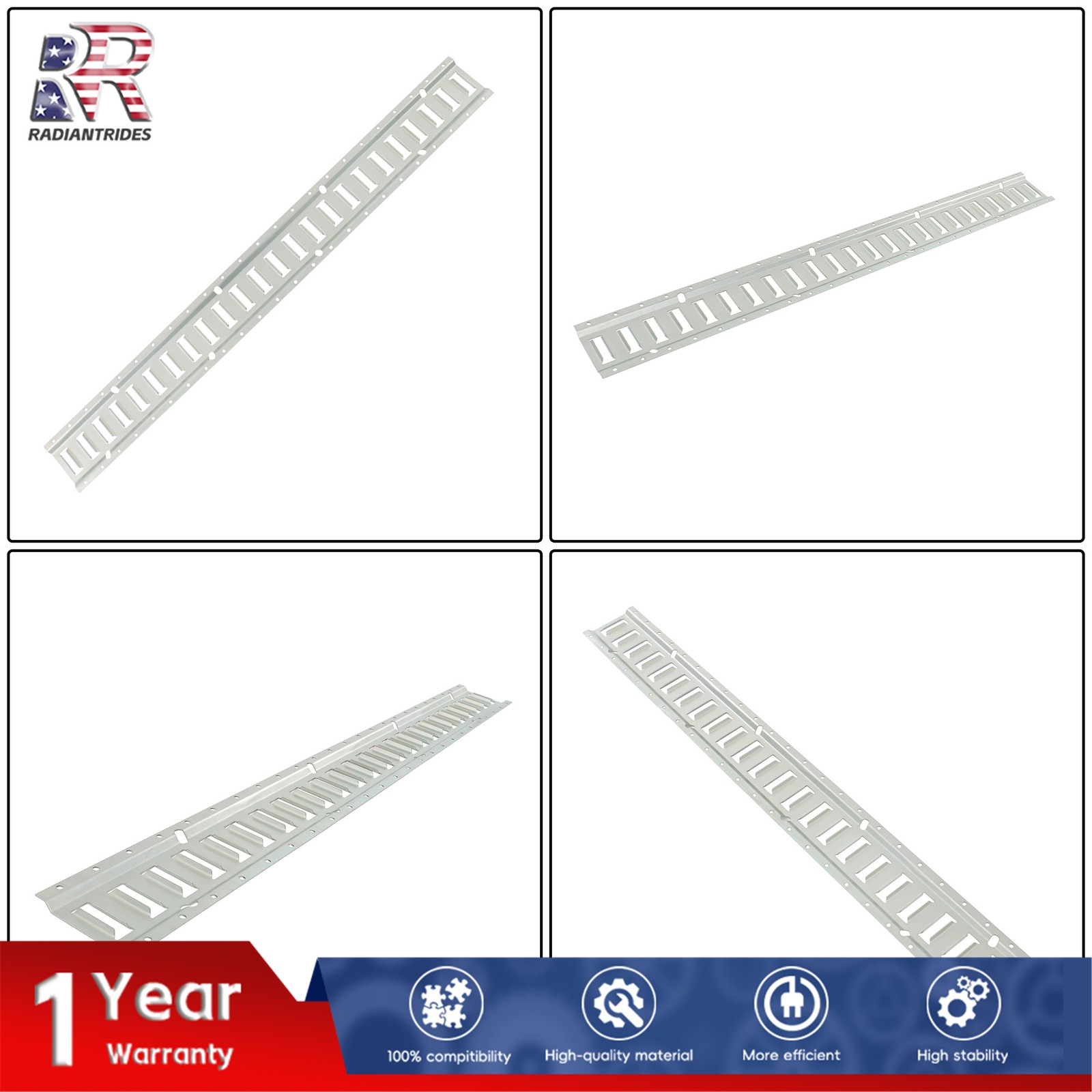 Horizontal Silver E Track Rails 4 Pack 4 Foot Fit For Enclosed Cargo Trailer