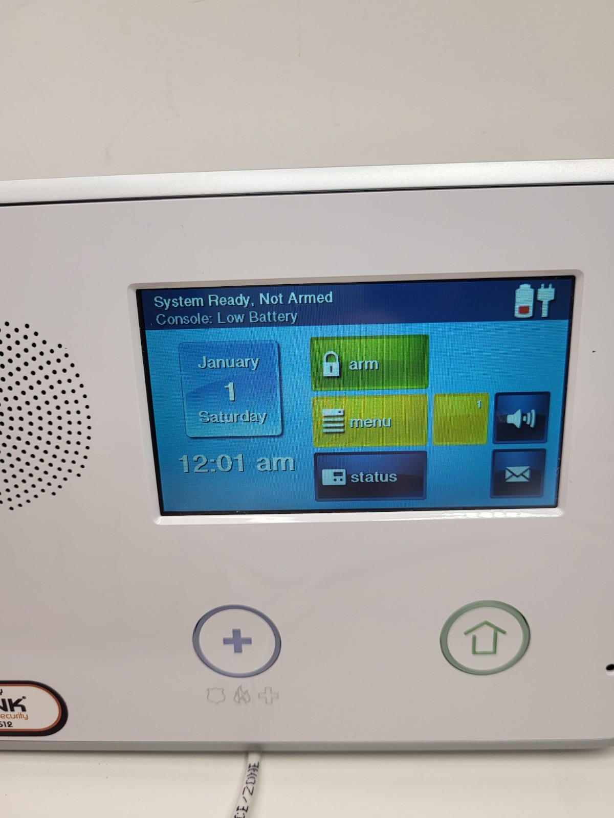 GO! Control Panel Home Security With Power Supply 2GIG-GCX  Works Low Battery