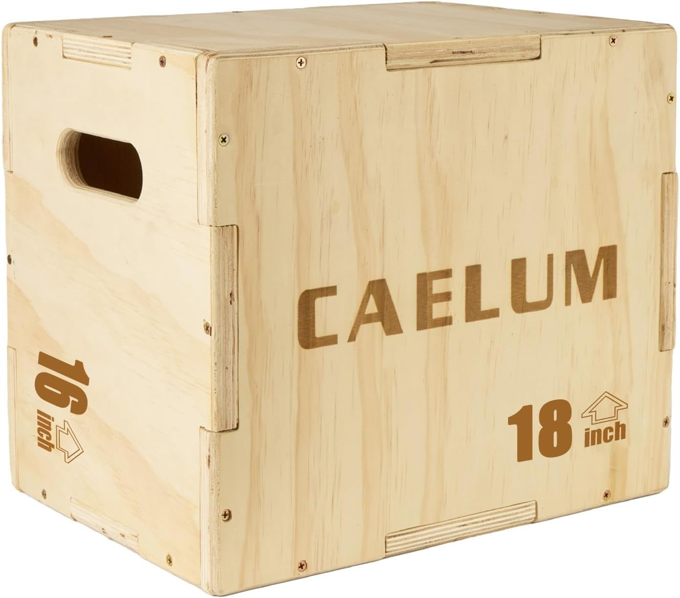 3-In-1 Wood Plyo Box - Non-Slip Plyometric Jump Box for Home & Gym, 400Lbs Beari