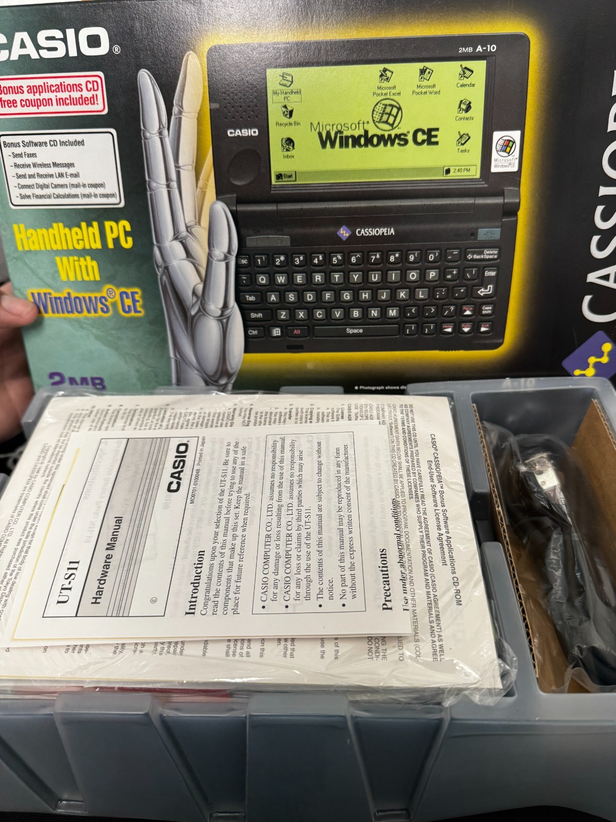 Casio Cassiopeia A-10 2MB - Tested Vintage Windows Pocket Computer w/ UT-S11
