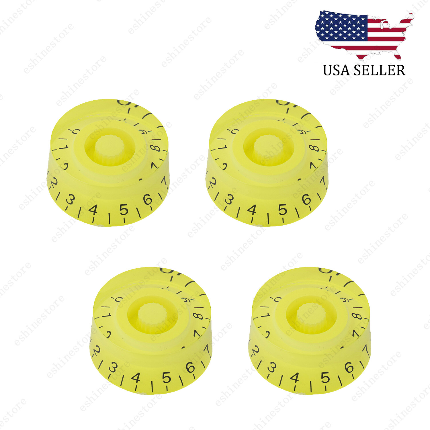 4 Pcs Yellow Electirc Guitar Control Knobs Speed Dial Knobs for Les Paul SG