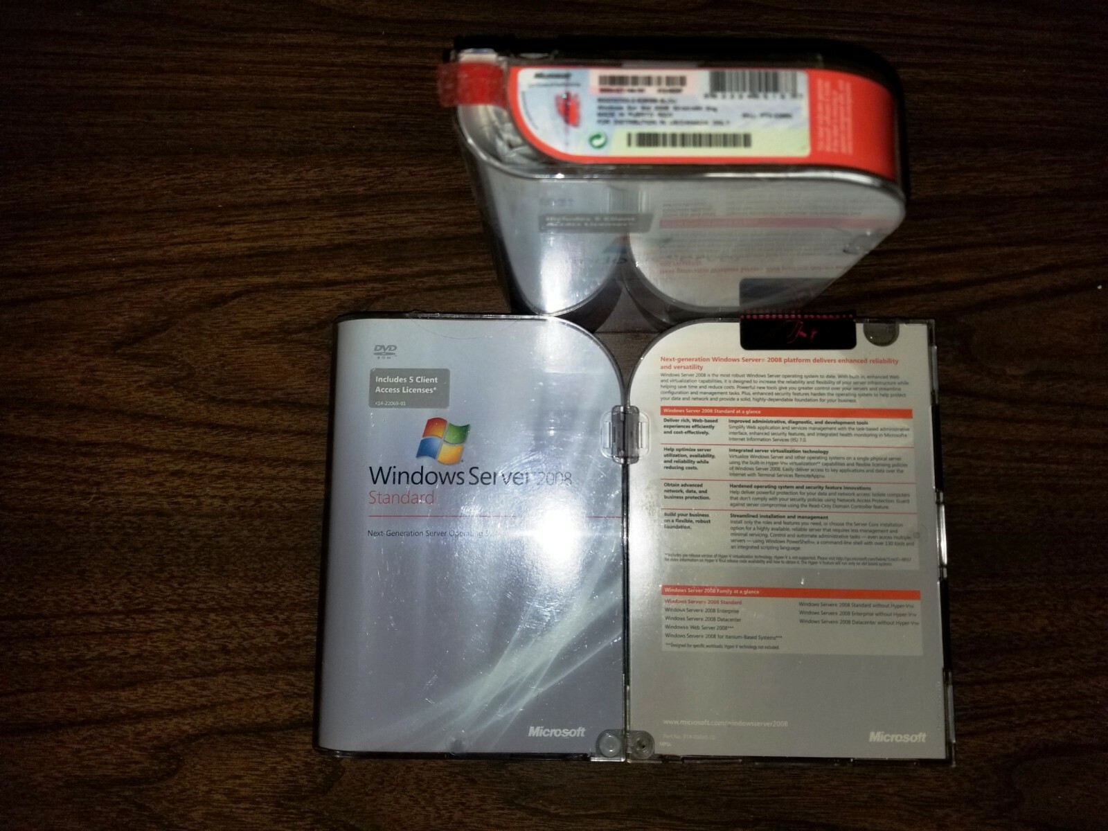 Microsoft Windows Server 2008 Standard,32-bit & 64-bit,SKU P73-03883,5 CAL,Full