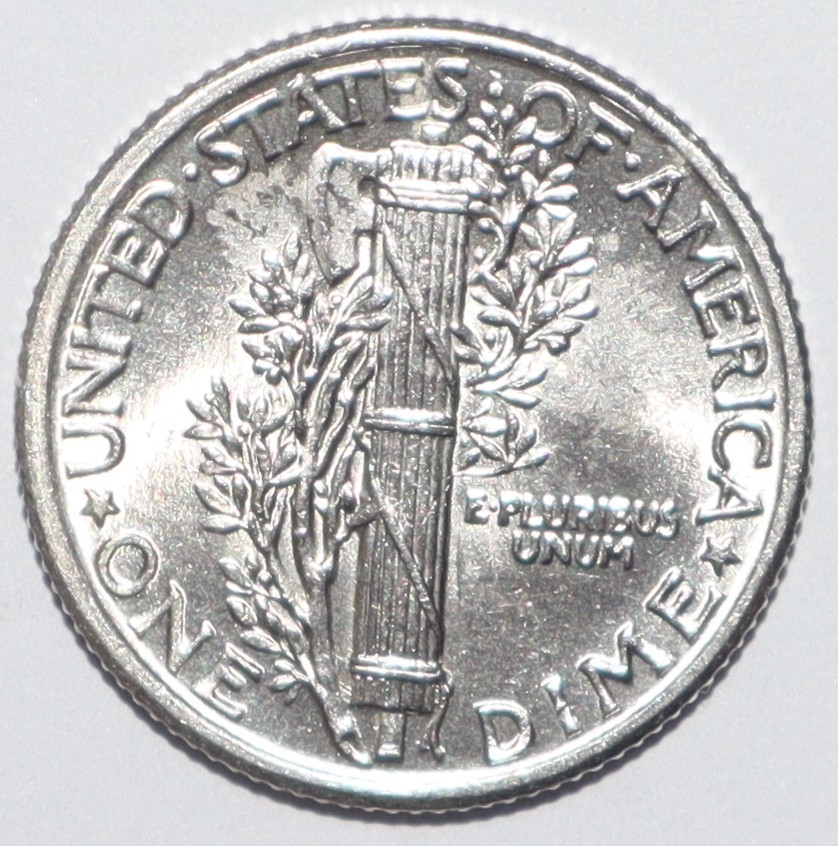 1929 Mercury Dime SPLIT BANDS UNC UNCIRCULATED (K268)