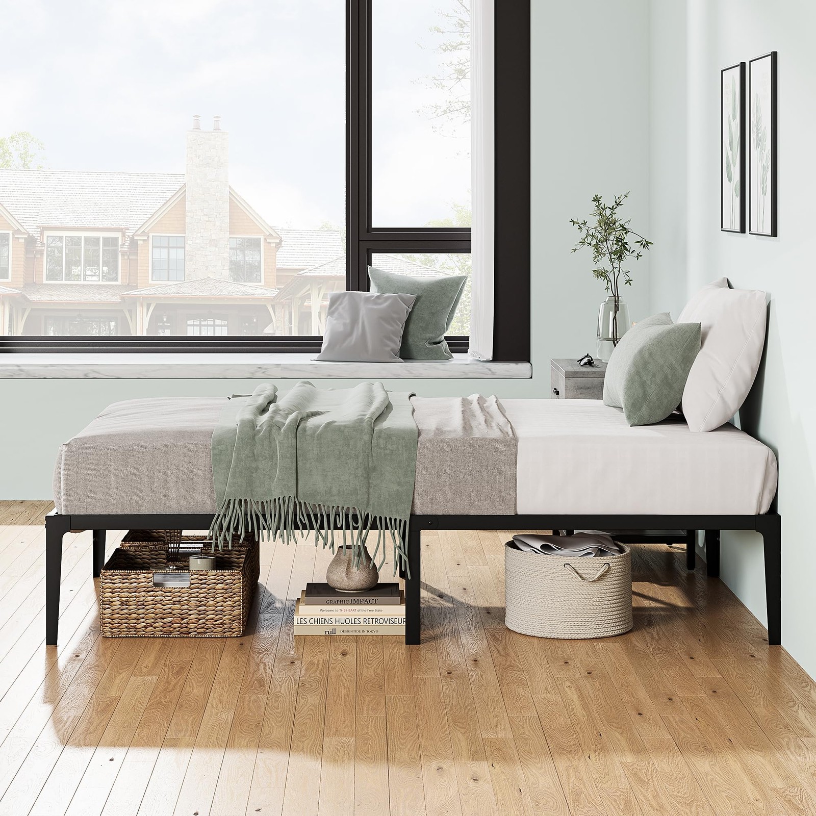 6 IN /14 IN Twin/Full/Queen Bed Frames - Metal Platform Bed Frame,Easy Assembly