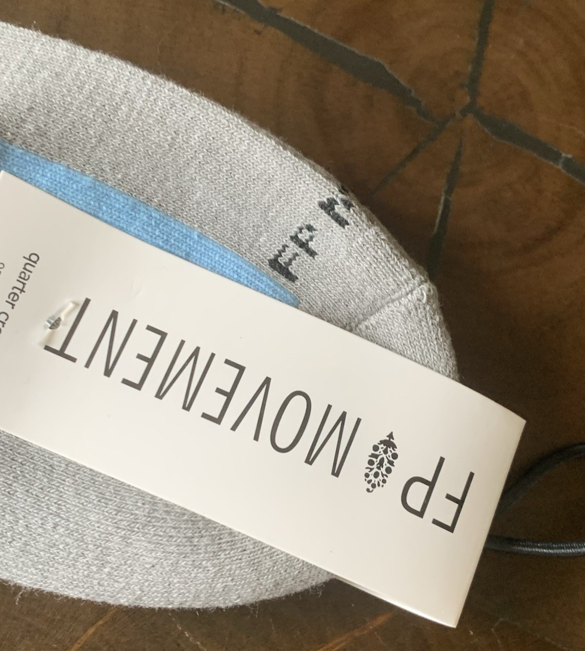 NWT FP‎ Movement Tempo Quarter Crew Socks in Grey with Stripe Athletic SOLD OUT!