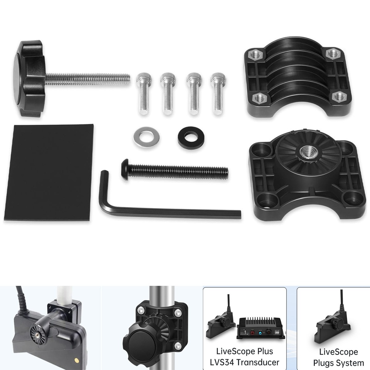 Garmin LiveScope Plus LVS34 Adjustable Pole Mount,0-Degree,Replaces 010-13228-03
