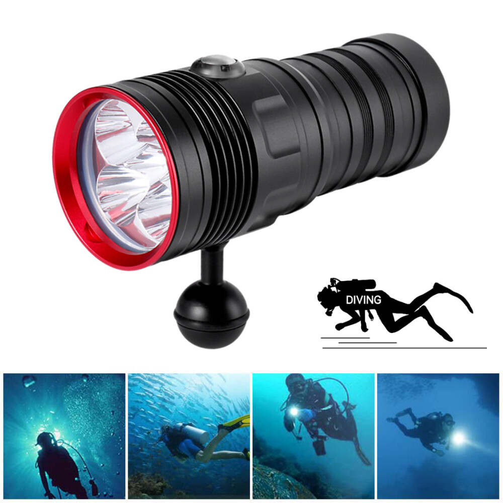 85000LM 5X-LED Scuba Diving Flashlight Photography Video Torch Underwater 80m