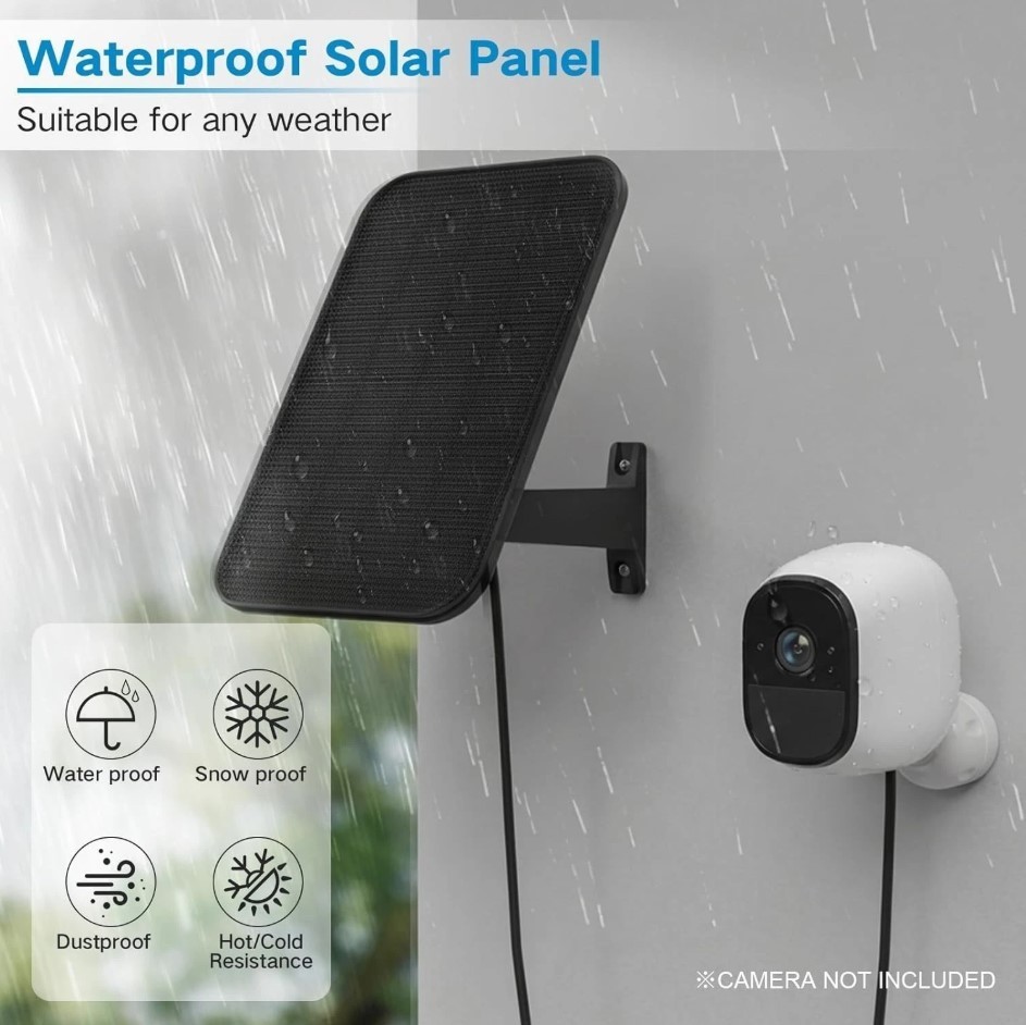 3.2W Solar Panel for Security Camera Compatible with Arlo Pro/Pro 2, Waterpro...