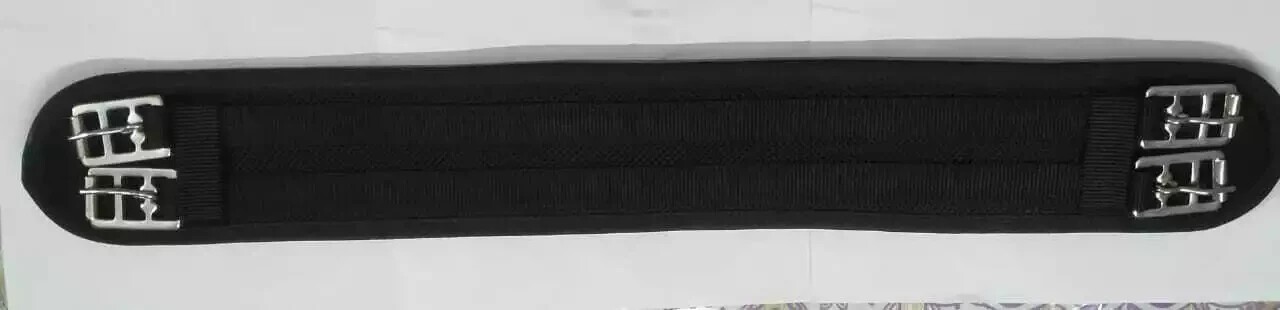 Black Synthetic Horse Girth with Fur Buckle to Buckle Size 20"-34".