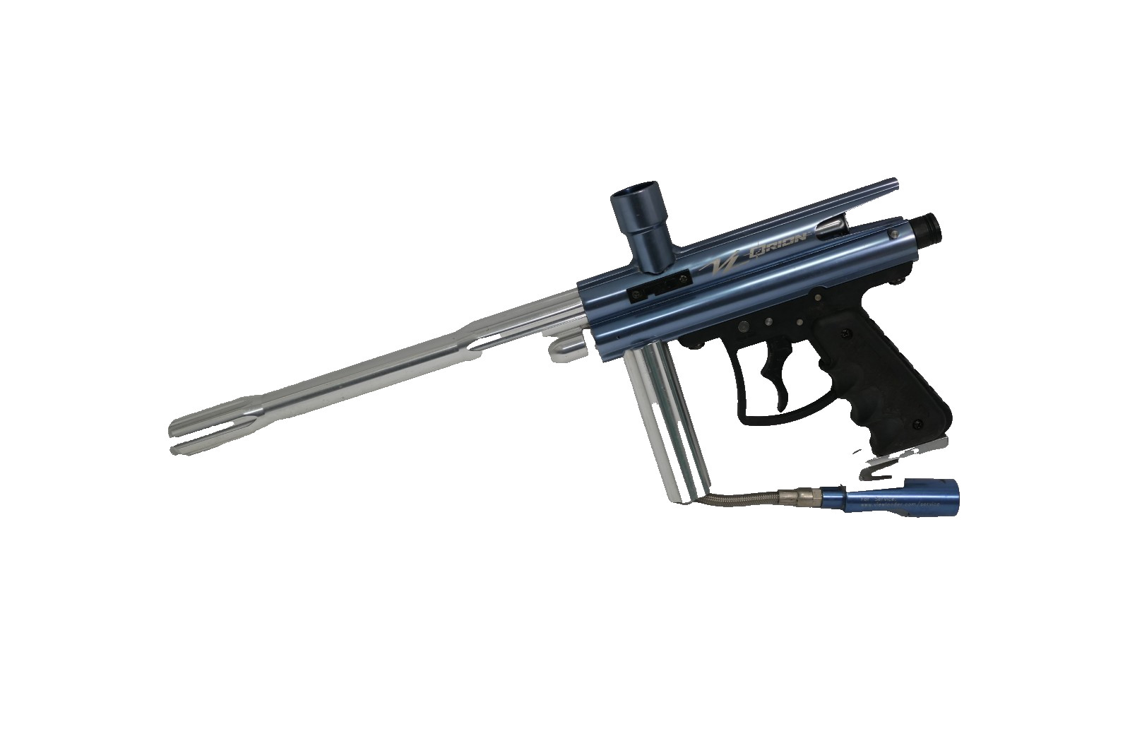 ViewLoader Orion VL Paintball Gun Blue & Chrome 16"L Two Finger Trigger Untested