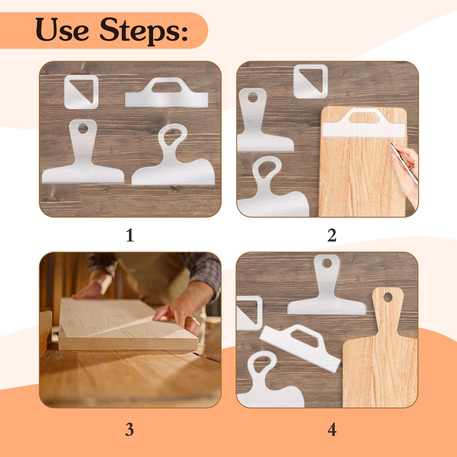 Router Templates, 4pcs Acrylic Charcuterie Board Handle Template, LYMOI