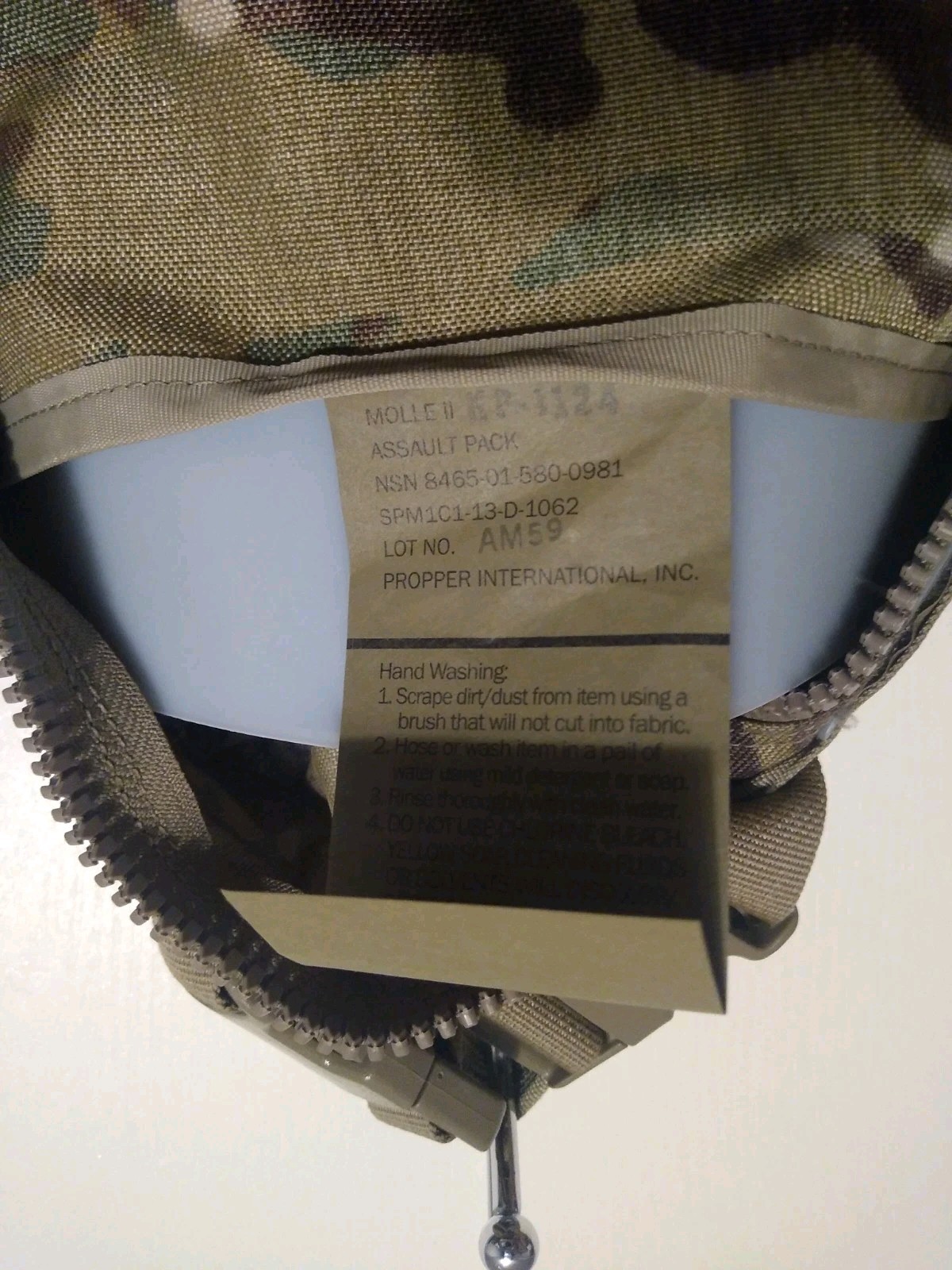 MOLLE II 3 day assault pack, OCP/Multicam with frame sheet