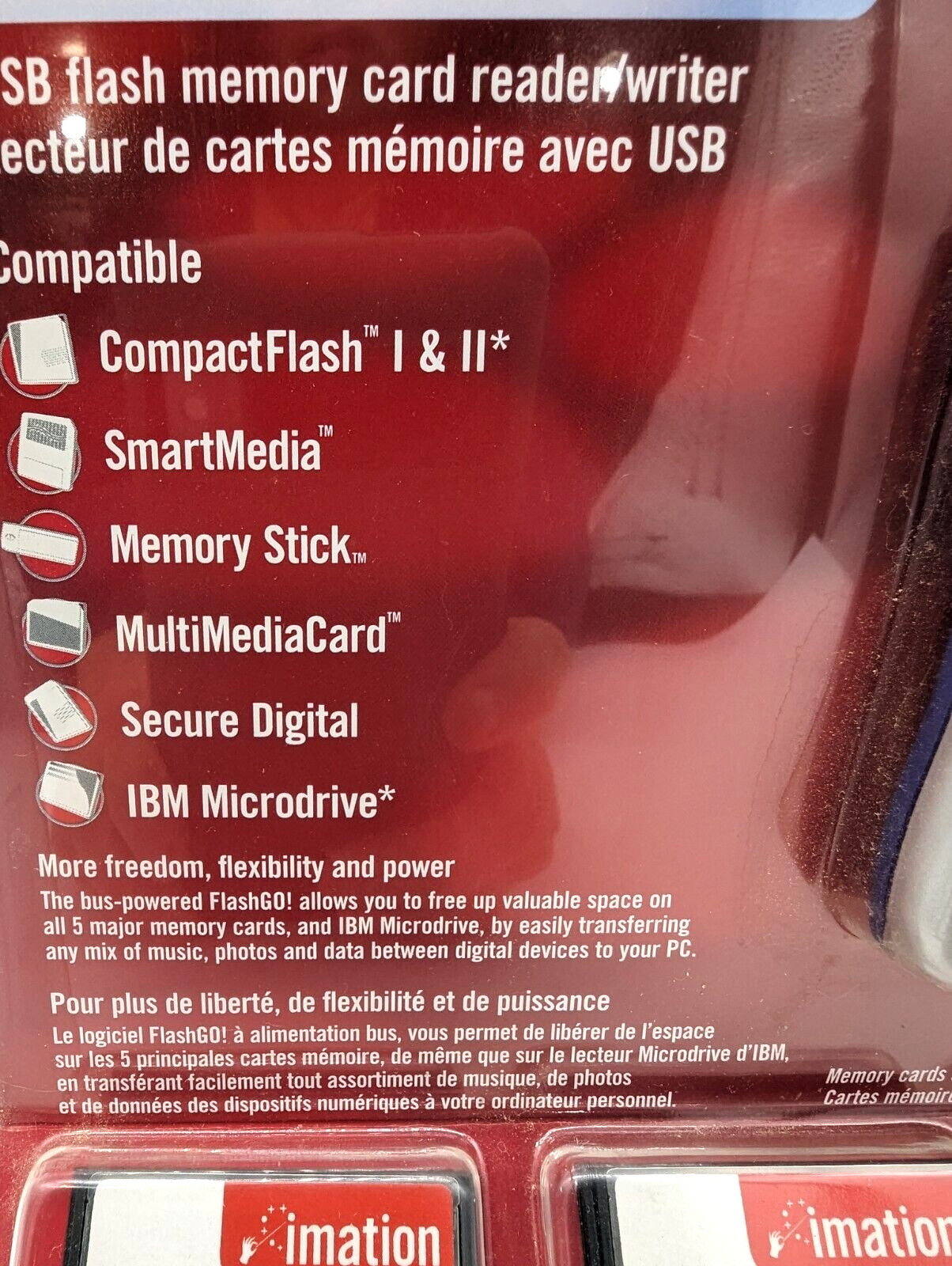 FlashGo Imation USB Flash Memory Card Reader Writer 2001 Sealed New Old Stock