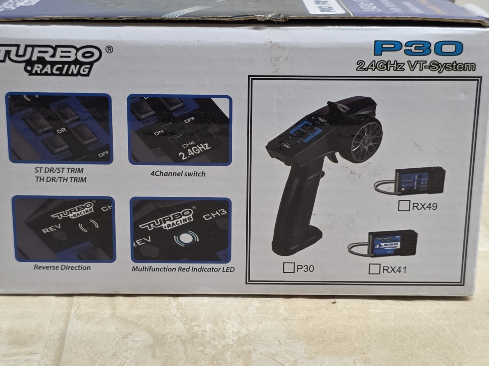 Turbo Racing P32 2.4G 4CH RC Remote Receiver Controller LCD RX41 Transmitter