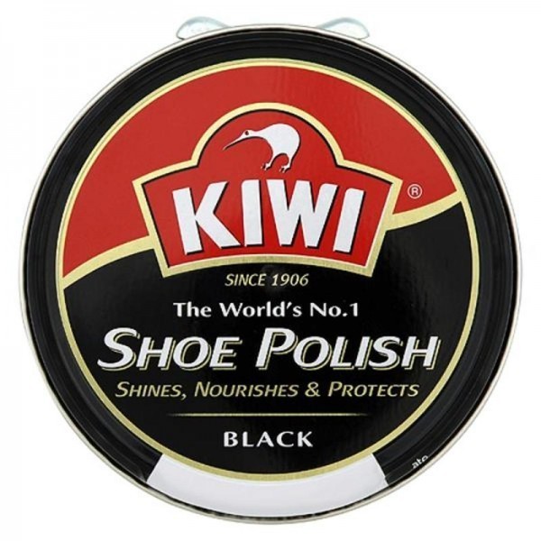 KIWI Shoe Boot Polish paste Black Glossy Shines Nourishes Protects