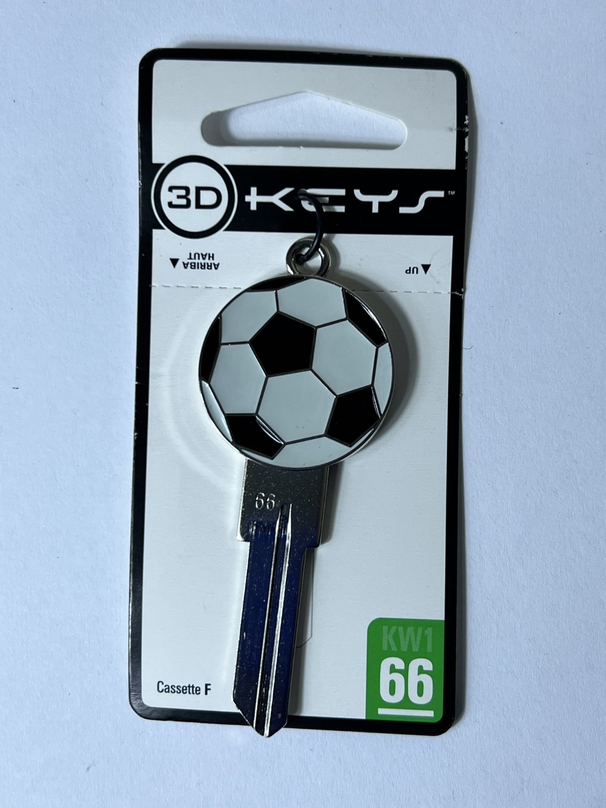 Hillman 3D Keys - Key Blank - "Soccer Ball" - KW1/66 - KW1 68 94488 - Cassette F