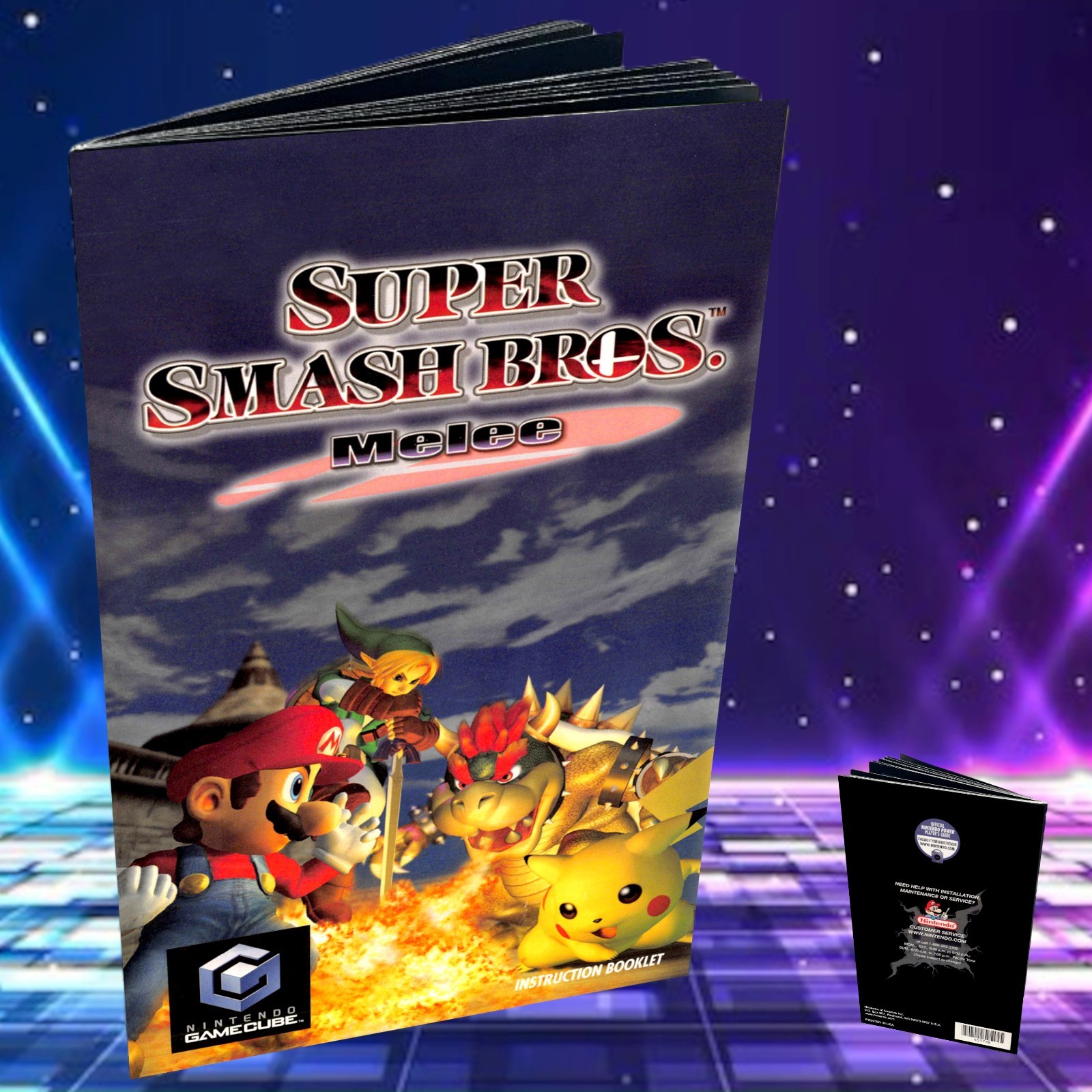 Replacement Manual for Super Smash Bros. Melee Game Cube Instruction Booklet