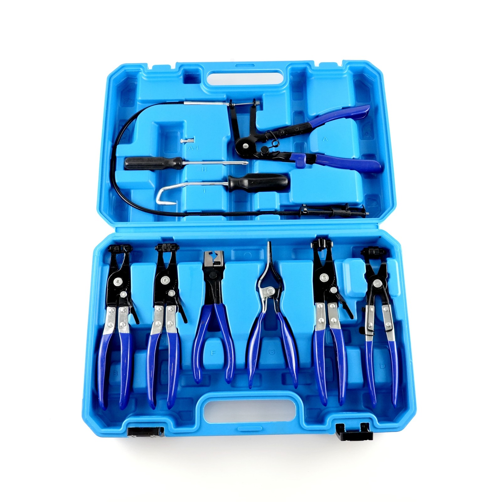 Hose Clamp Clip Remover Pliers Wire Long Reach Kit Fuel Oil Water Hose Tool 10Pc