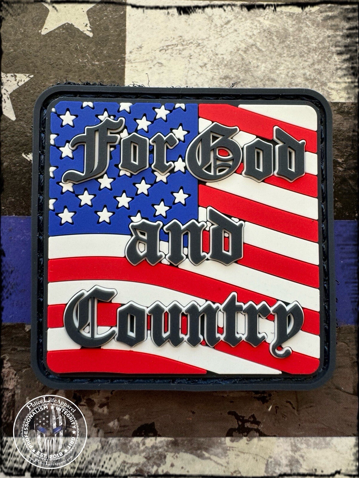 For God & Country PVC Patch