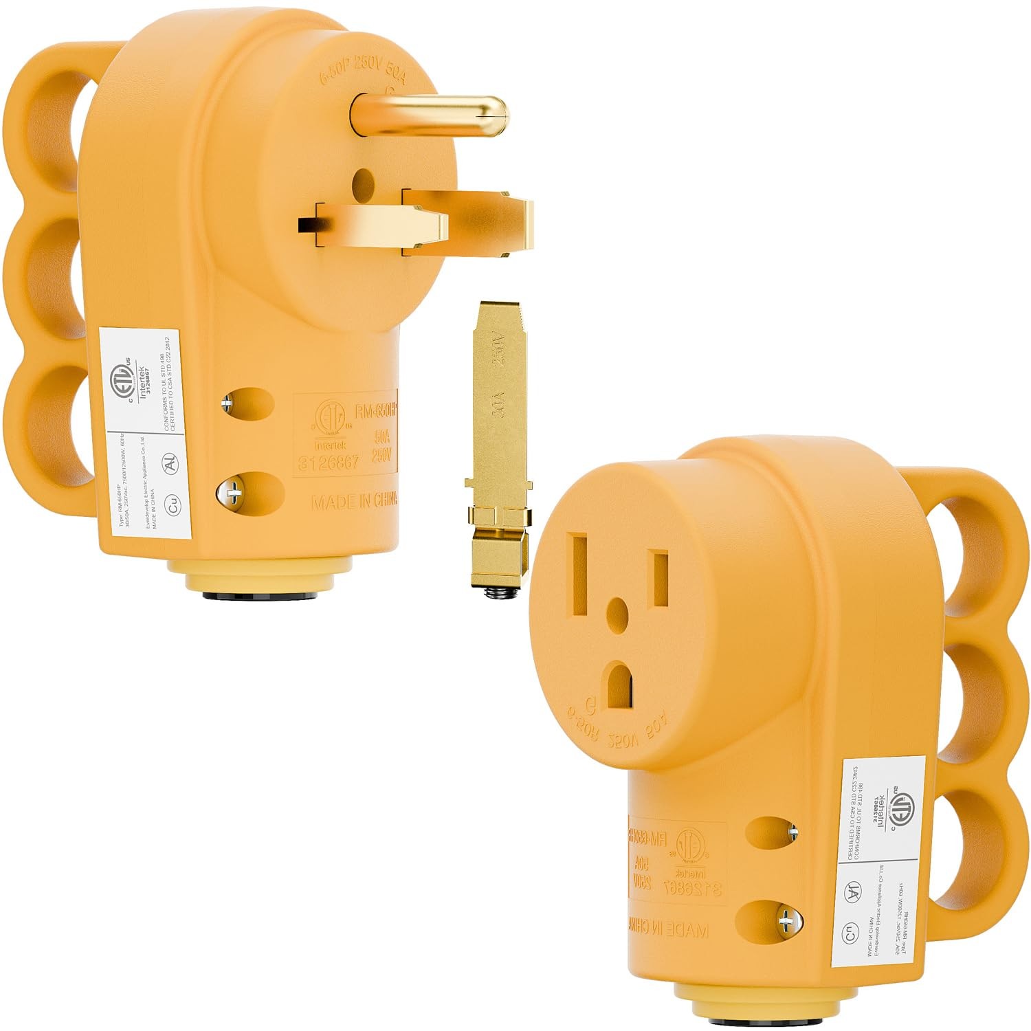 Nema 6-30P Male Plug + 6-30R Female Socket (2 in 1), 30/50Amp 250V Welder Plu...