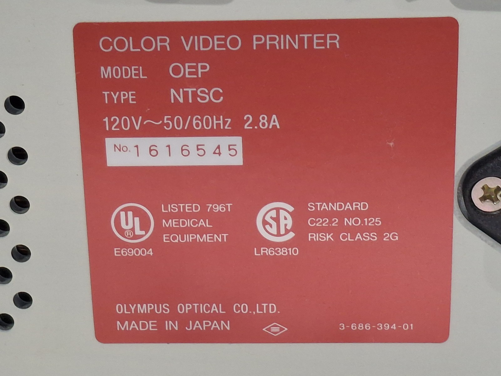 Olympus OEP NTSC Color Video Printer