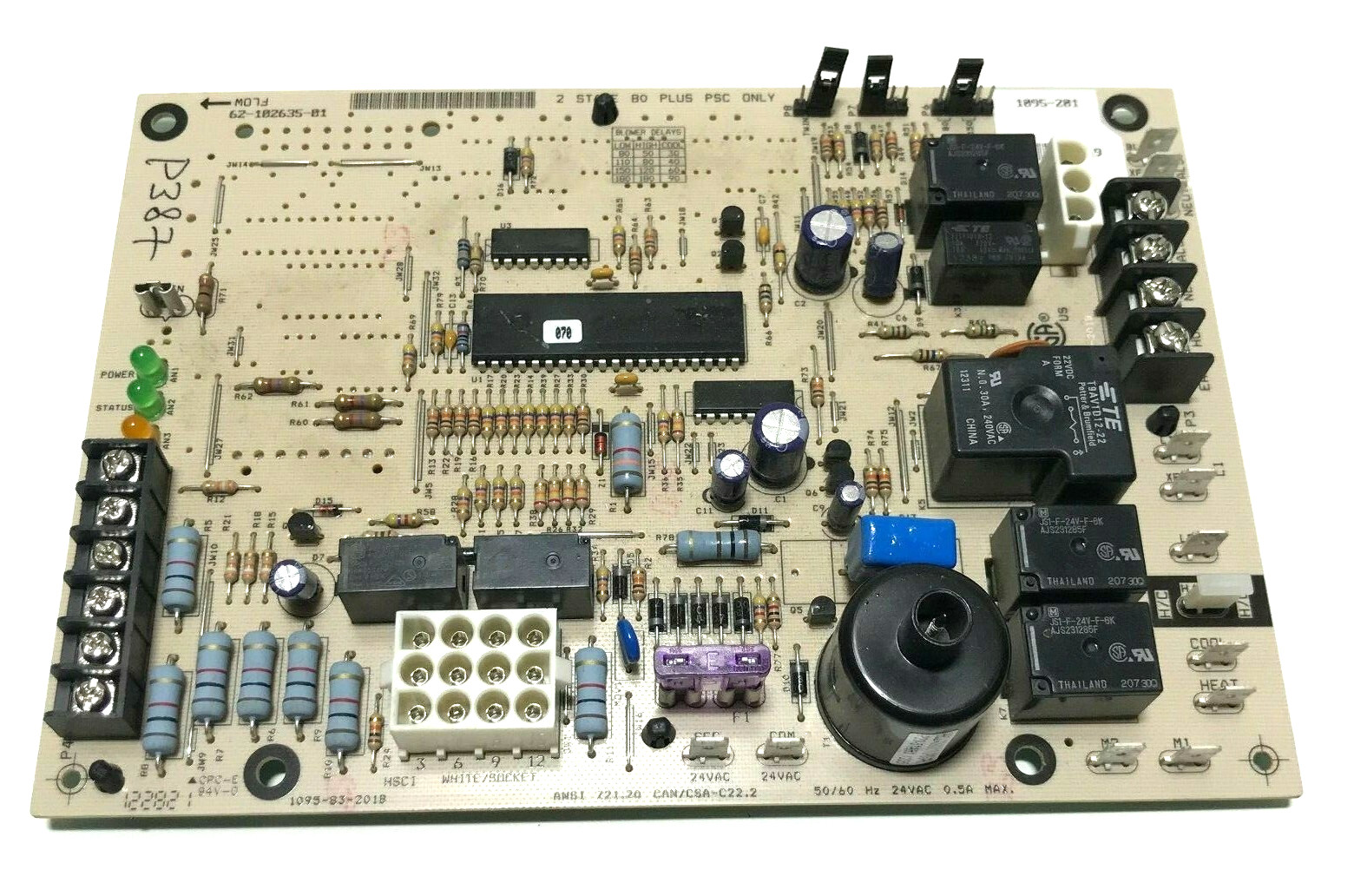 Rheem Ruud 62-102635-01 Furnace Control Circuit Board 1095-201 used #P387