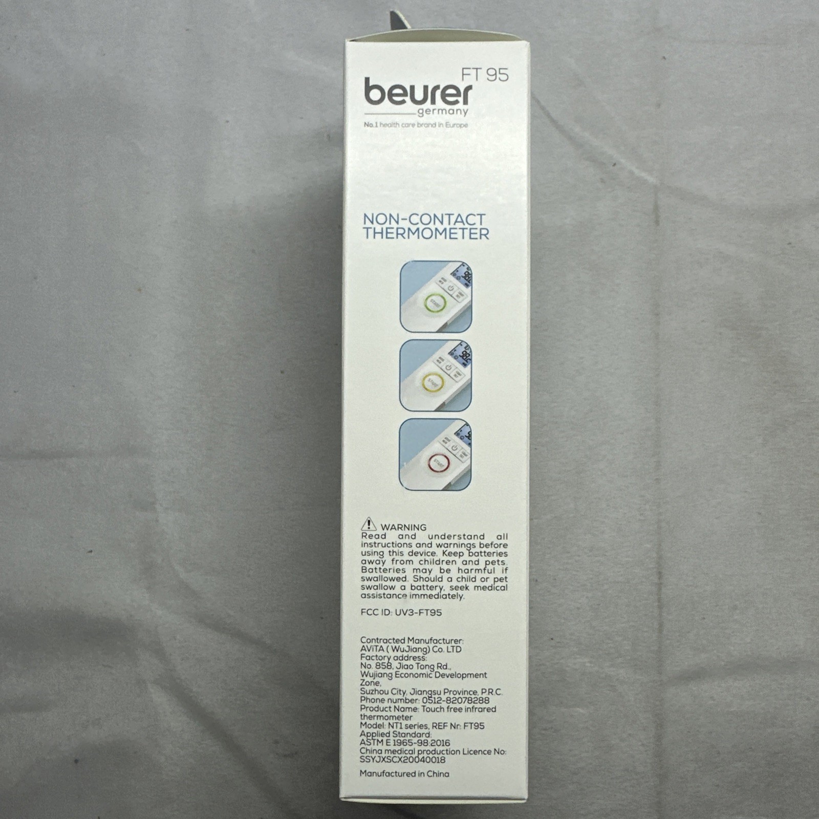 Beurer FT95 Non-Contact Bluetooth Thermometer Smart Health Management Brand New