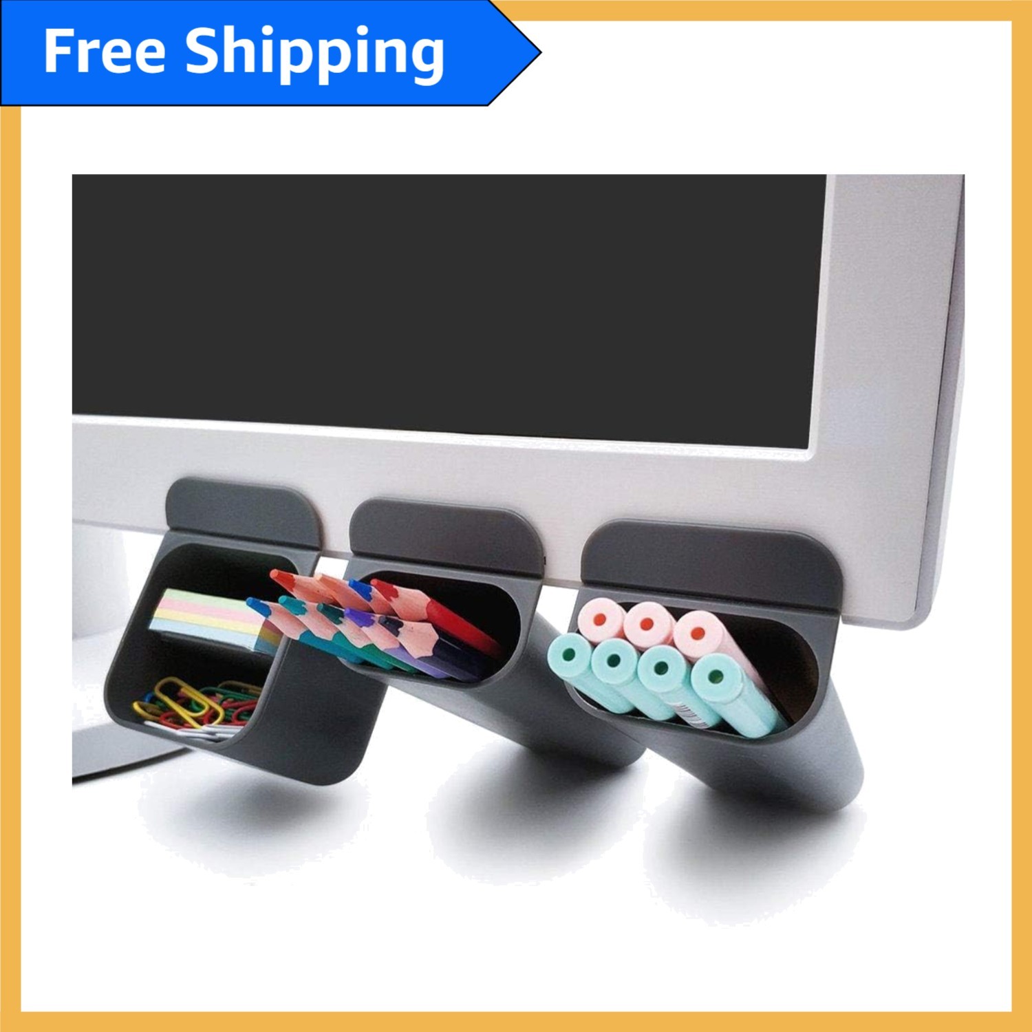 Modern Gray Stationery Holders - Compact & Stylish 3 Pack for Deep Organization