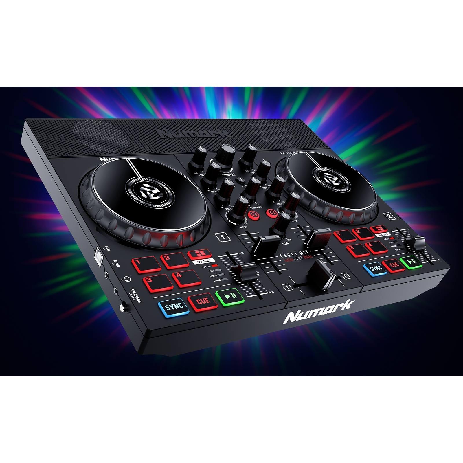 Numark Party Mix Live Built In Light Show & Speakers DJ Controller w Case